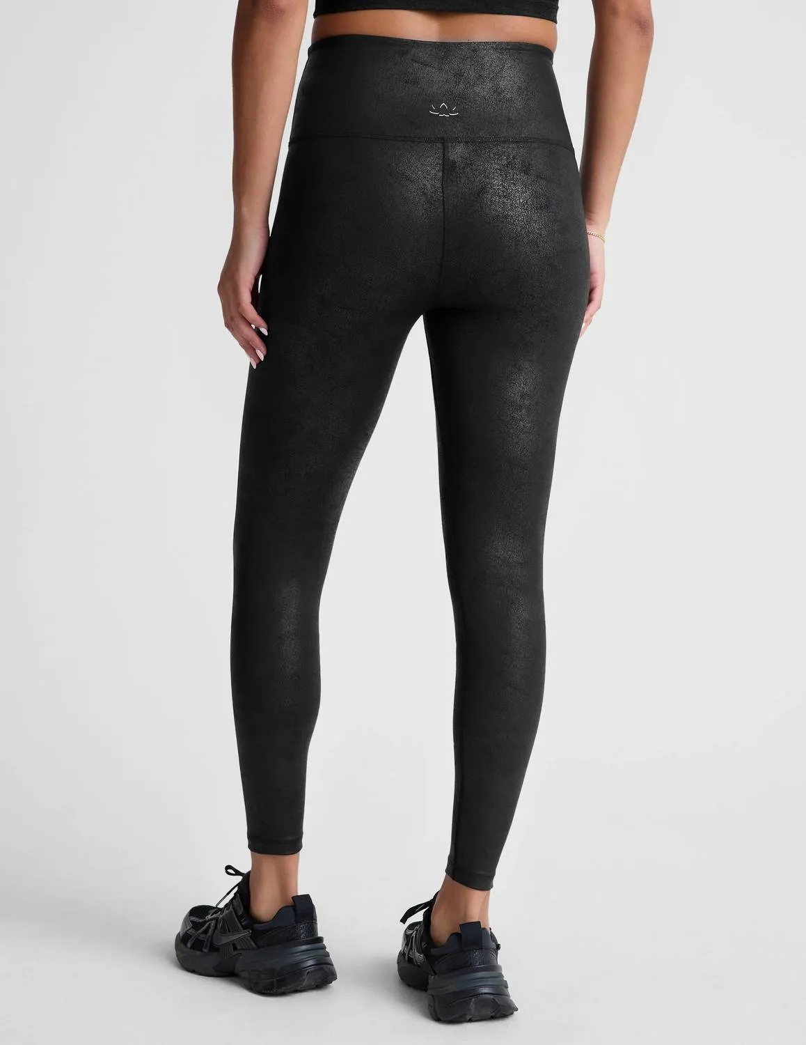 Leatherette High Waist Leggings In Black