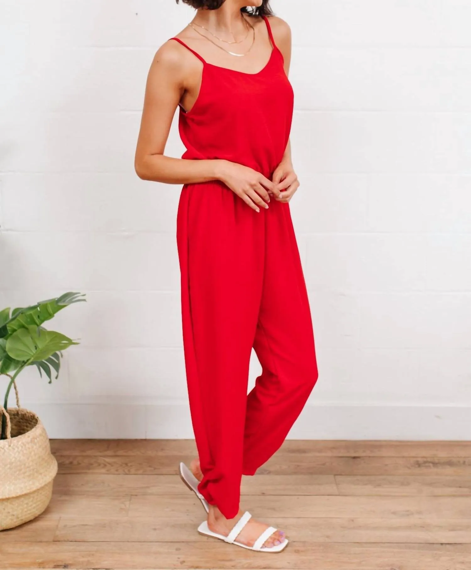 Livin' The Dream Jumpsuit In Red