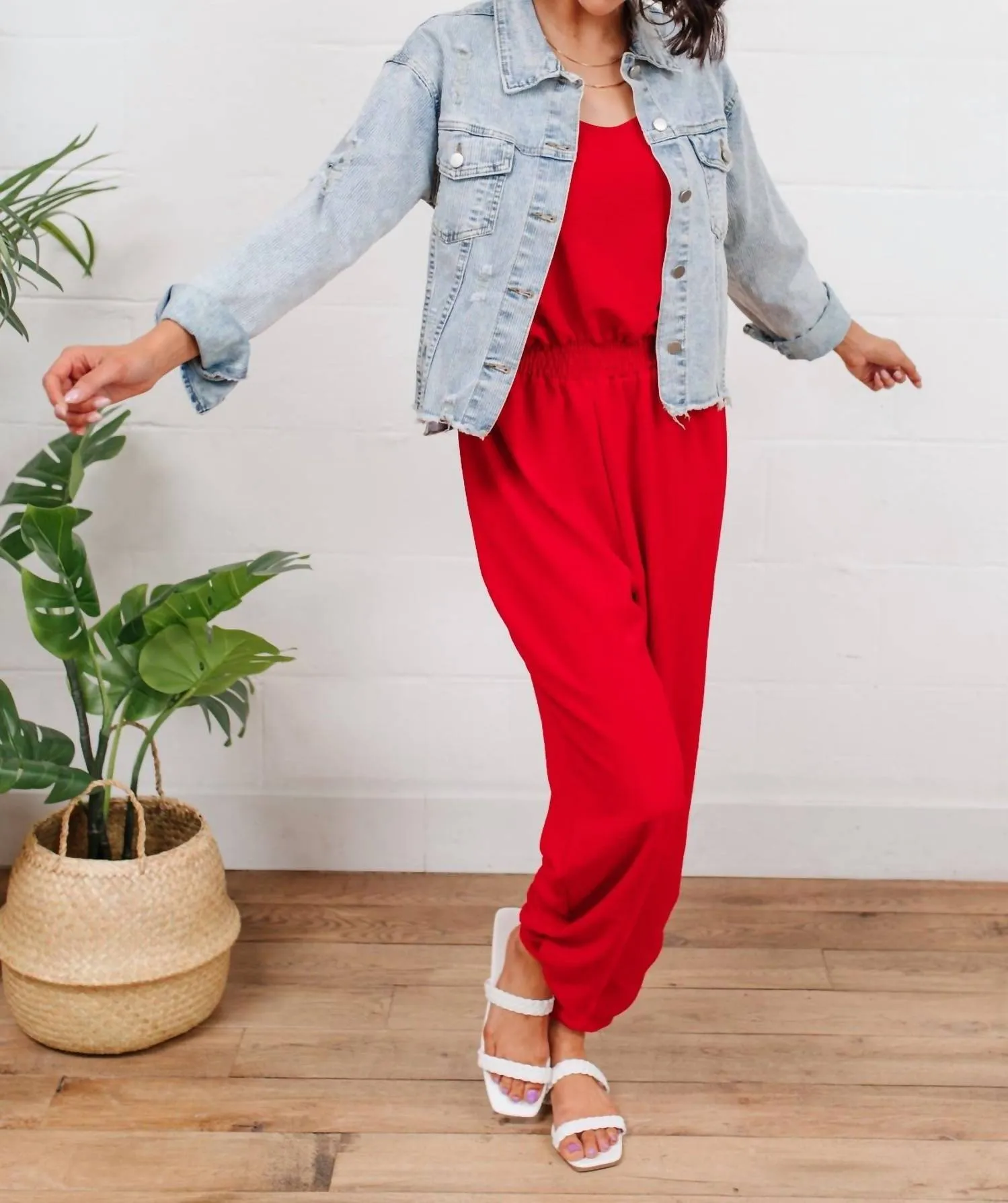 Livin' The Dream Jumpsuit In Red