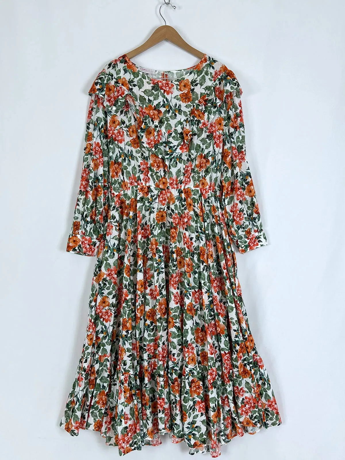 Loud Bodies Size 3X Green & Orange Floral Dress