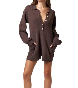 Made For Fall Romper In Brown