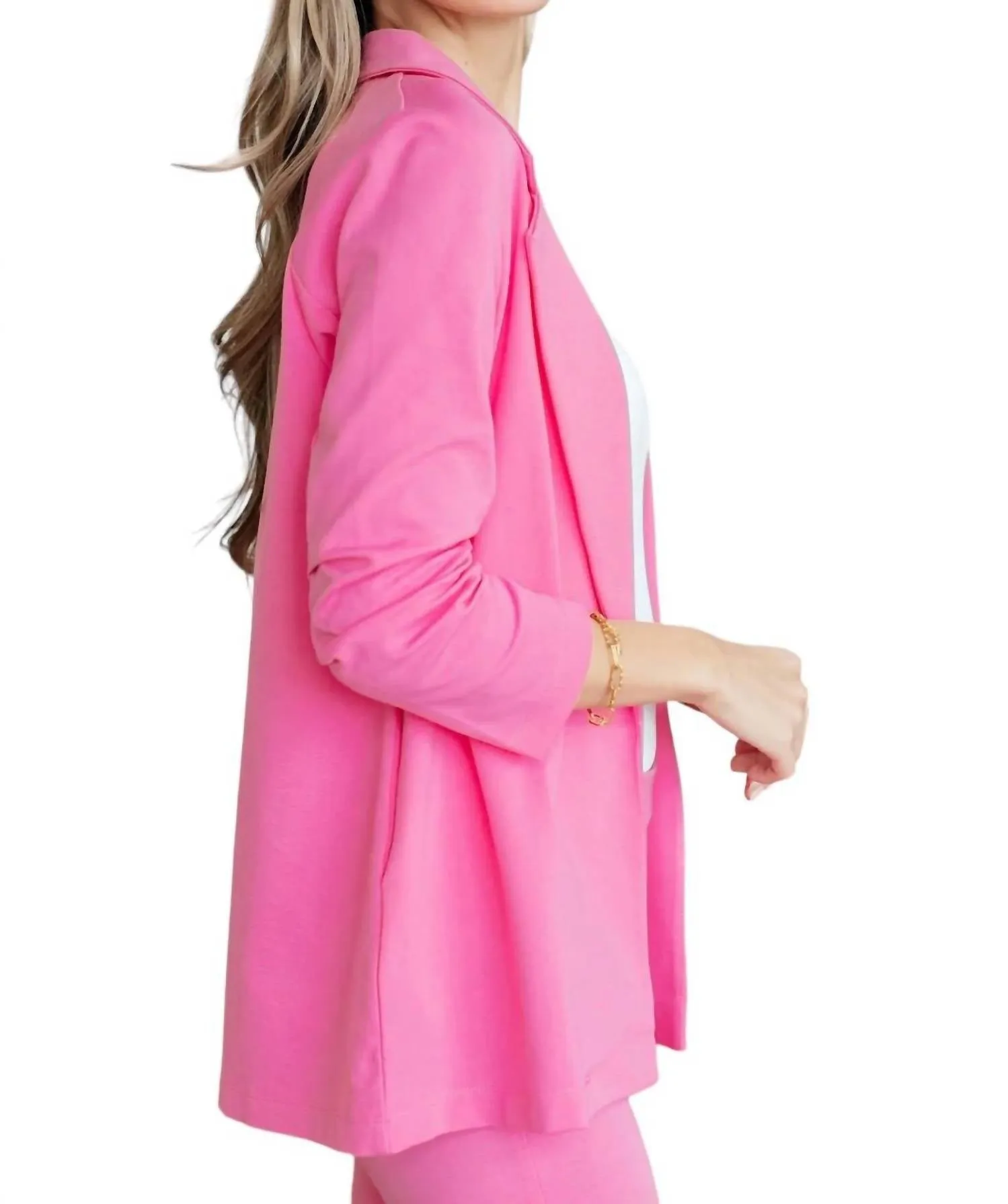 Magic 3/4 Blazer In Dark Pink