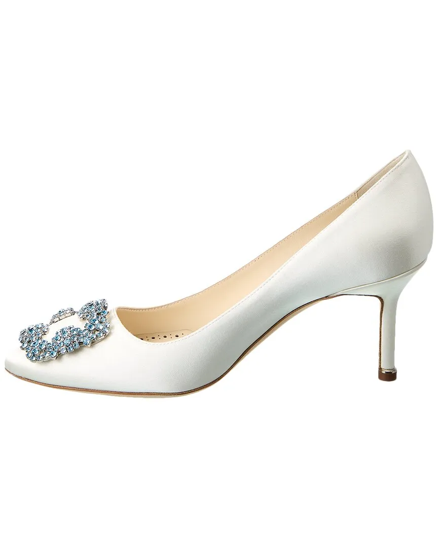 Manolo Blahnik Hangisi Bridal 70 Satin Pump