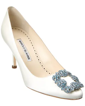 Manolo Blahnik Hangisi Bridal 70 Satin Pump