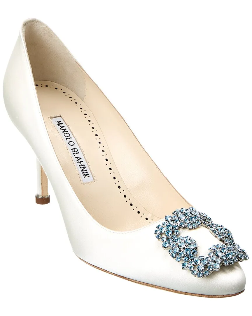 Manolo Blahnik Hangisi Bridal 70 Satin Pump