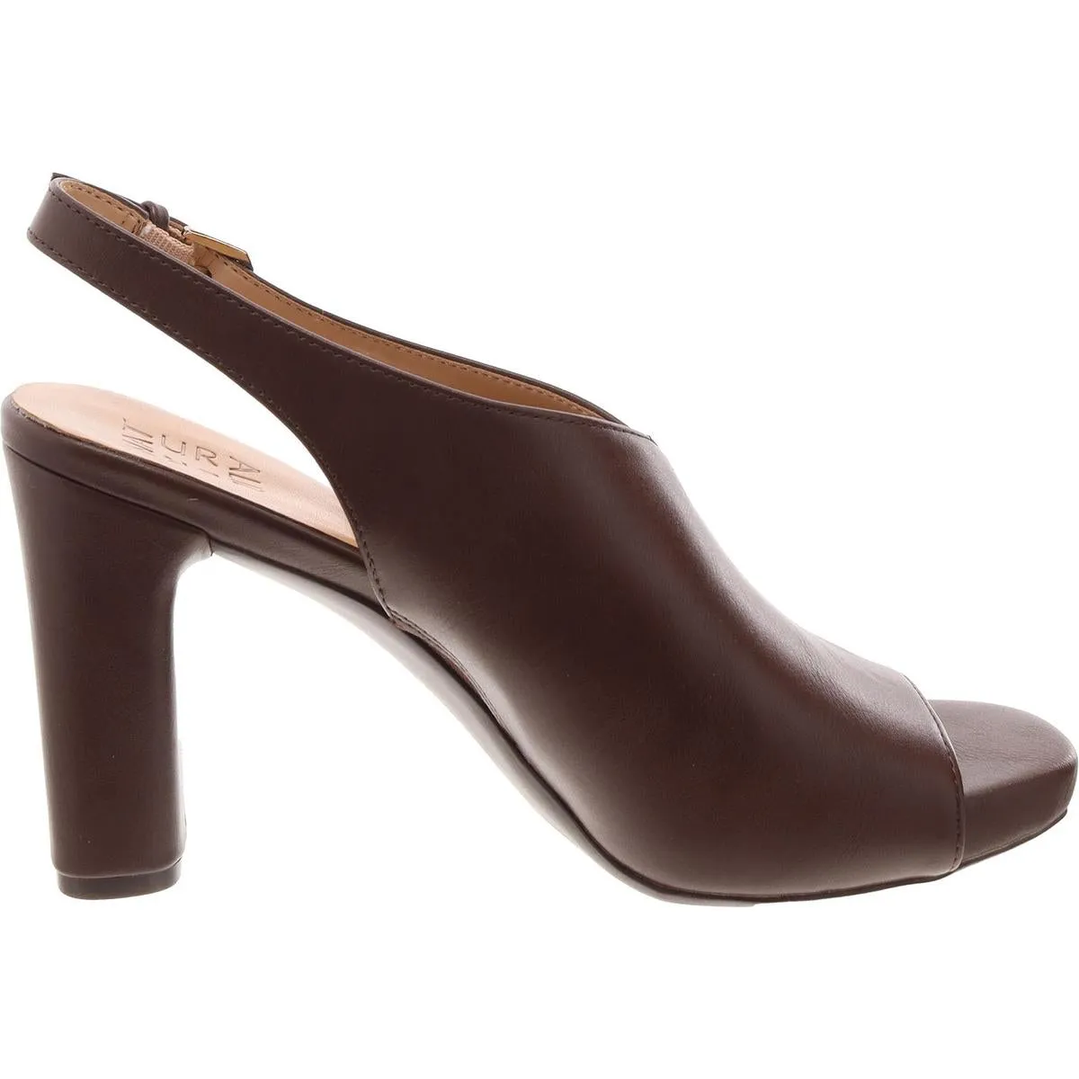 Mason Womens Faux Leather Peep-Toe Slingback Heels