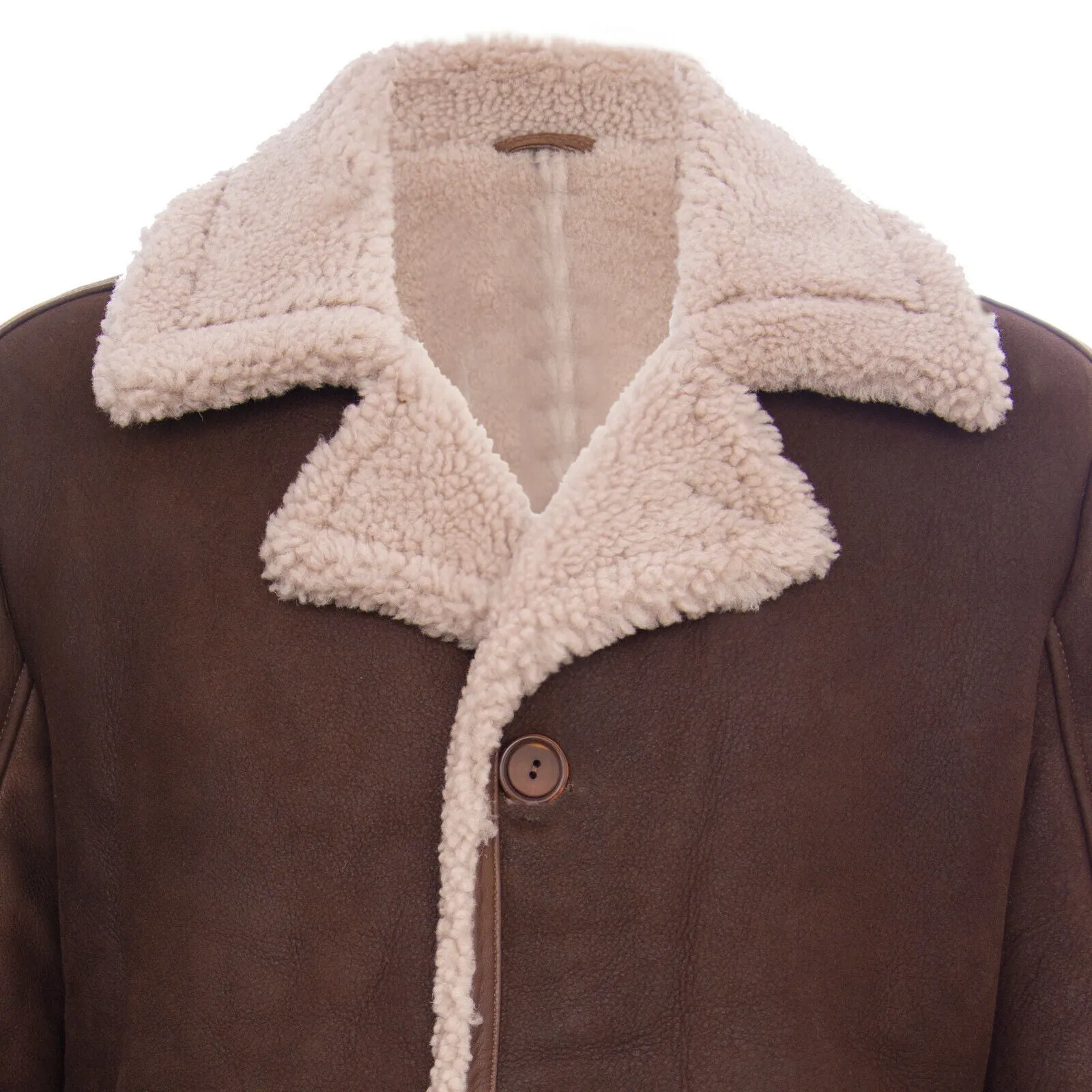 Mens Classic Sheepskin Leather Crombie Jacket-Brisbane