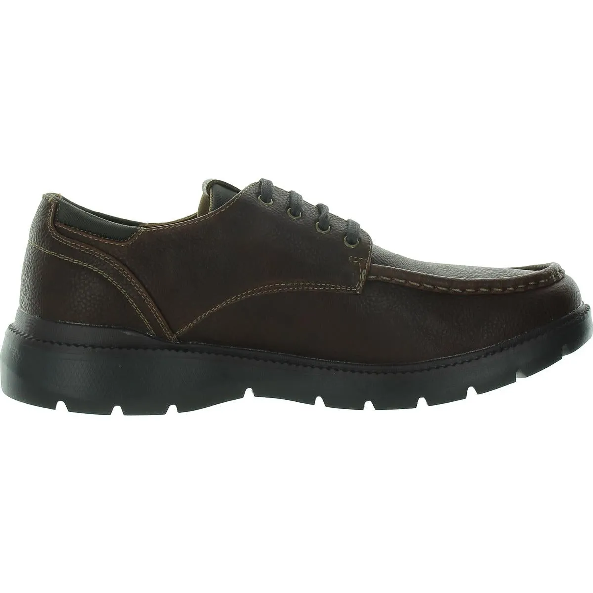 Mens Faux Leather Moc Toe Derby Shoes