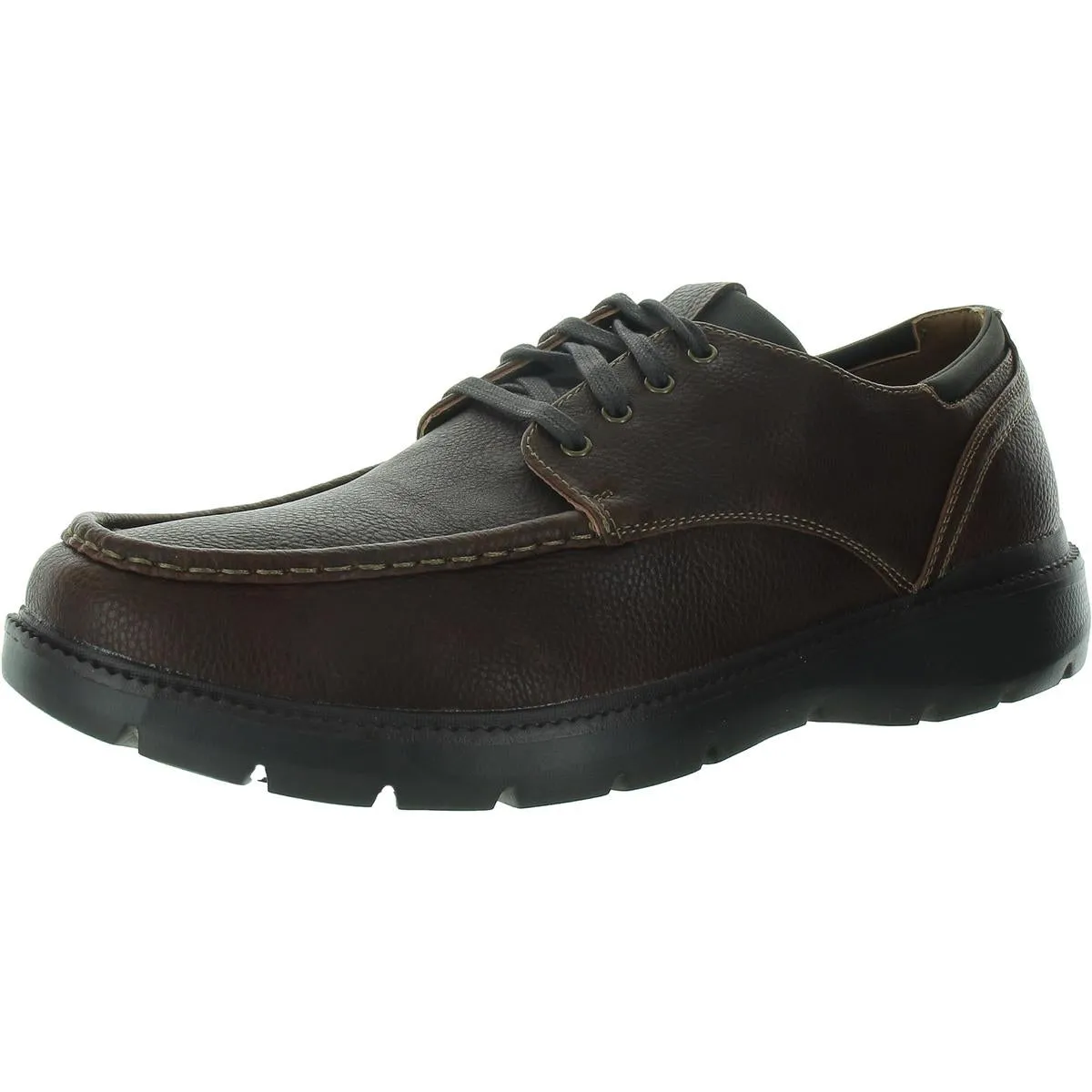Mens Faux Leather Moc Toe Derby Shoes