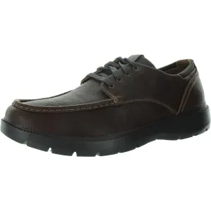 Mens Faux Leather Moc Toe Derby Shoes