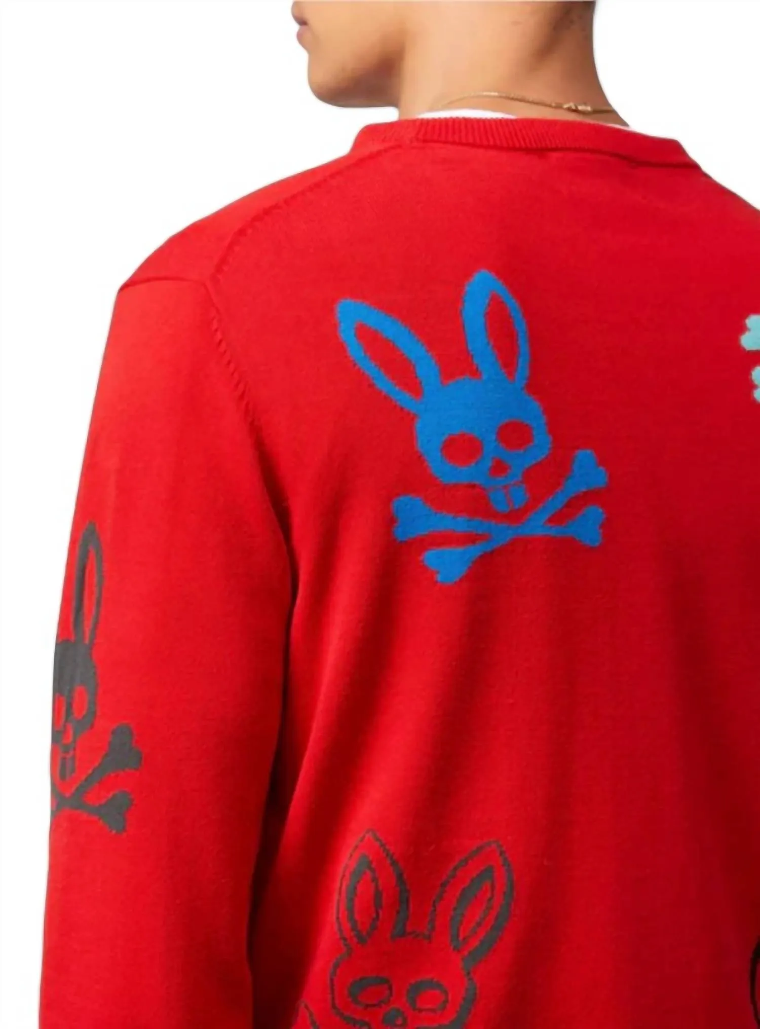 Men's Lacomb All Over Bunny Sweater In Red