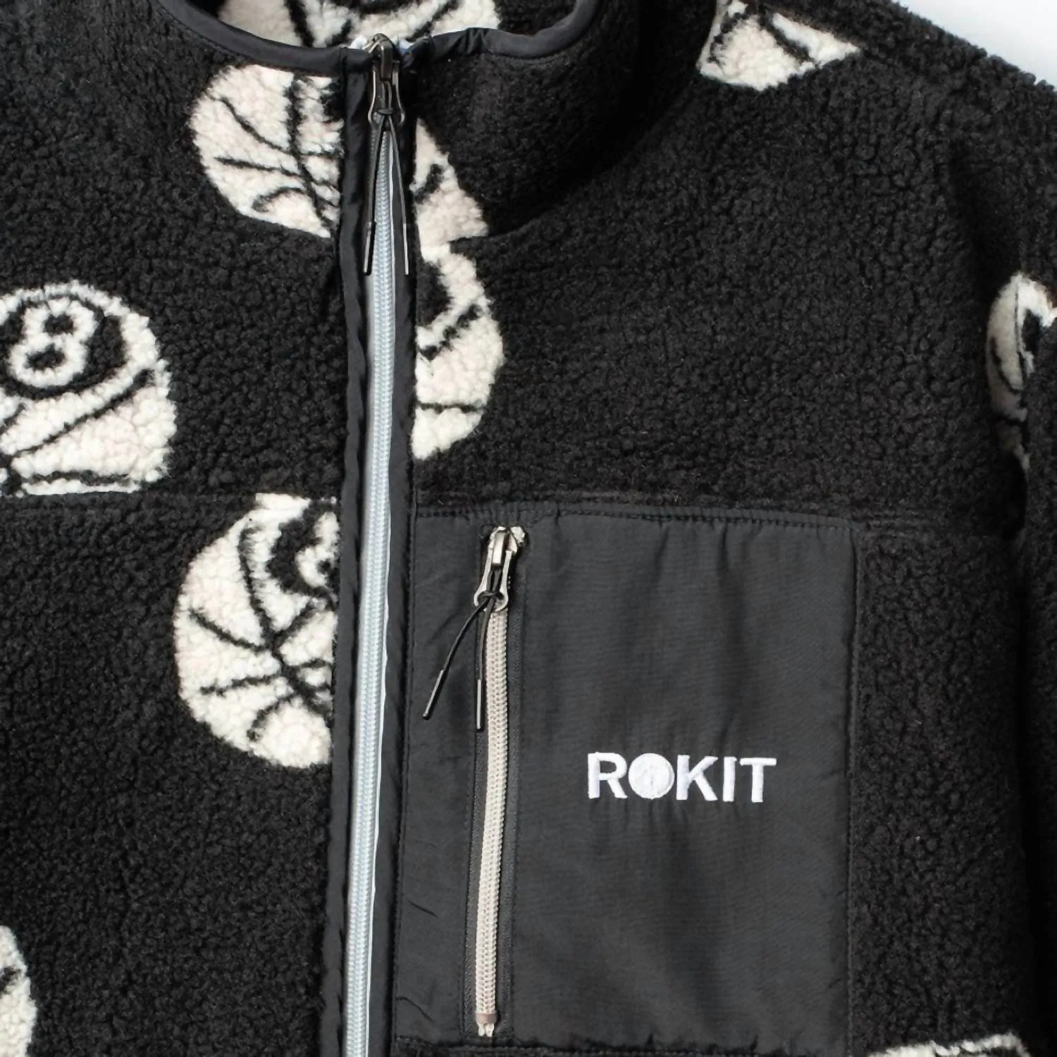 Men's Misfit Polar Fleece Jacket In Black