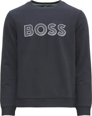 Men's Salbo Contrasting Logo Crewneck Sweatshirt In Dark Blue