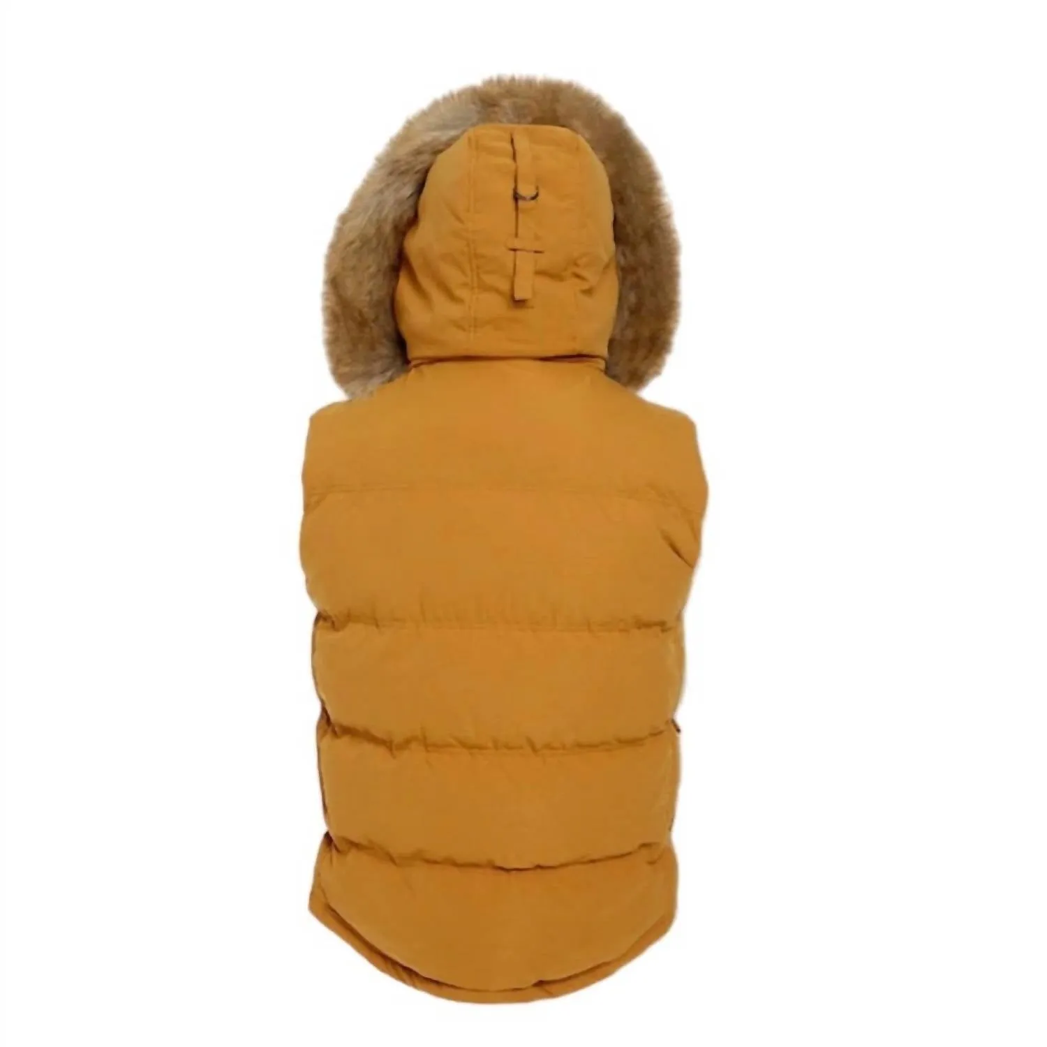 Men's Yukon Fur Lined Puffer Vest In Wheat
