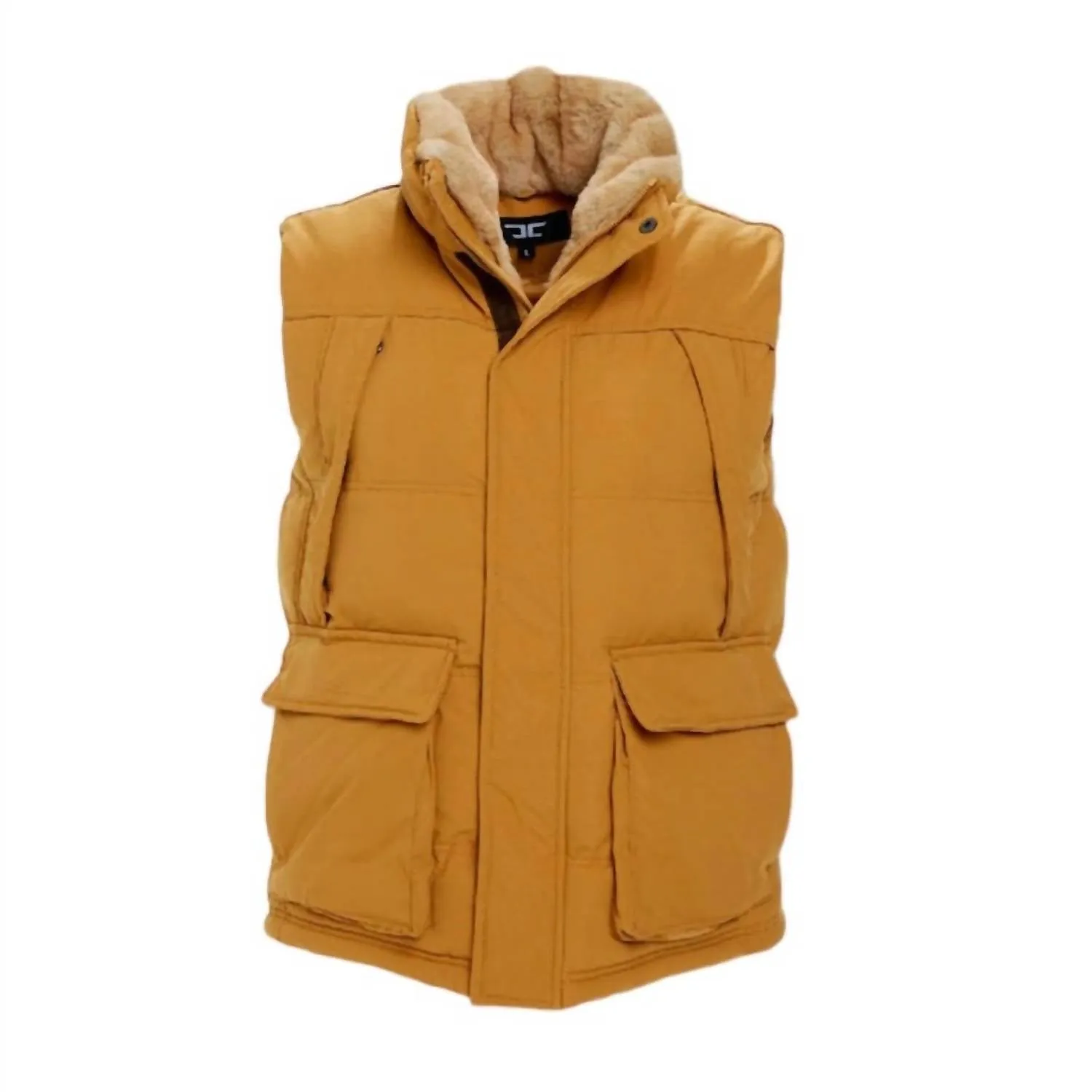 Men's Yukon Fur Lined Puffer Vest In Wheat