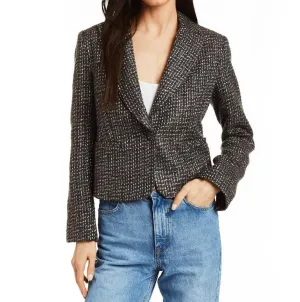 Milo Tweed Blazer In Steel