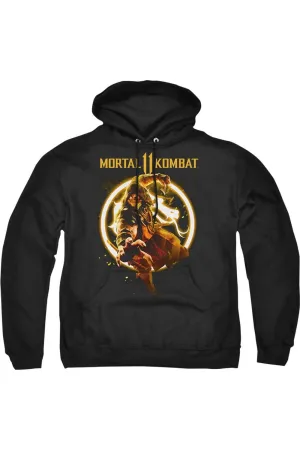 Mortal Kombat 11 Scorpion Flames Adult Pull Over Hoodie / Hooded Sweatshirt