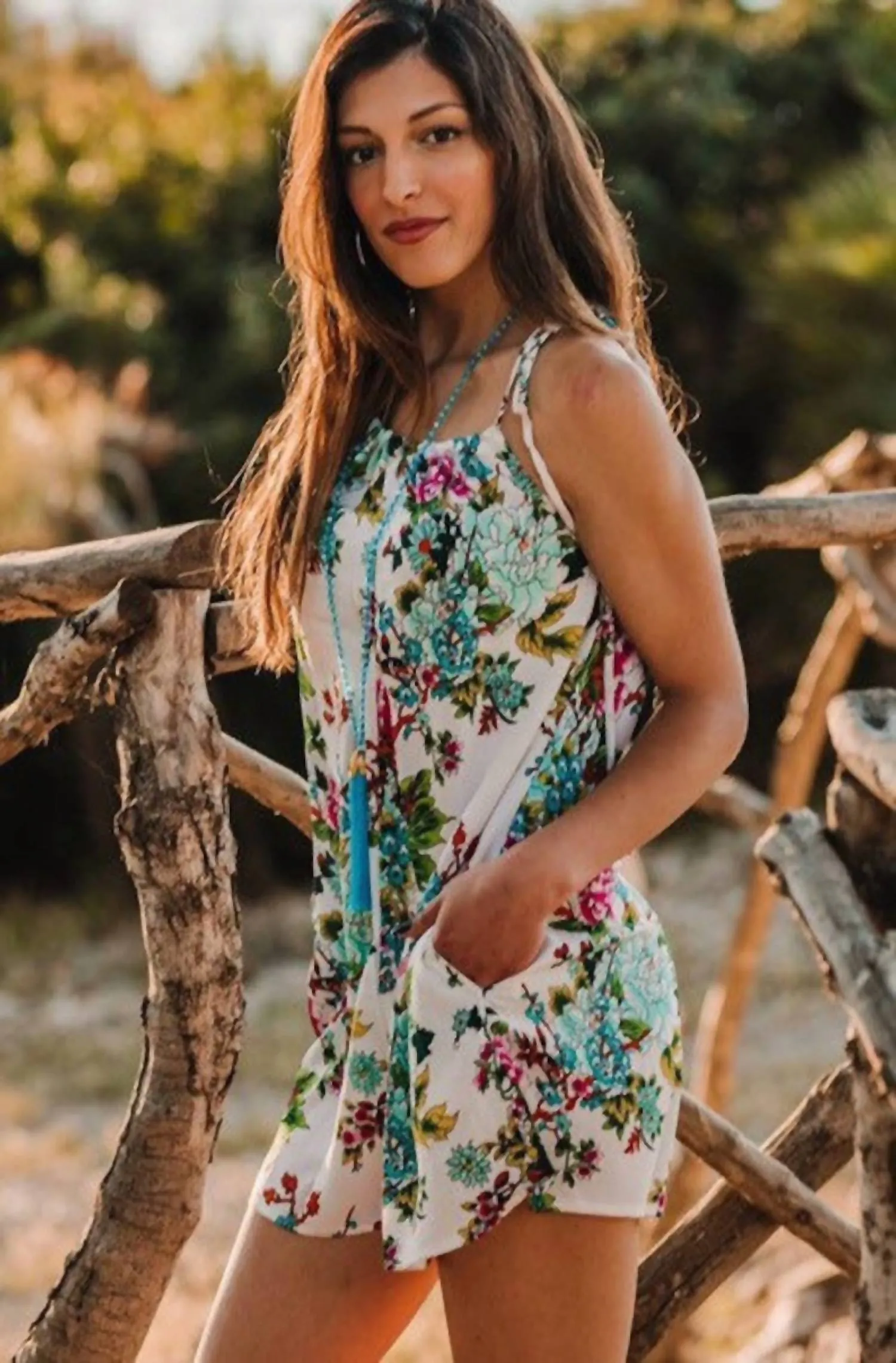 Mykonos Romper In White Multi