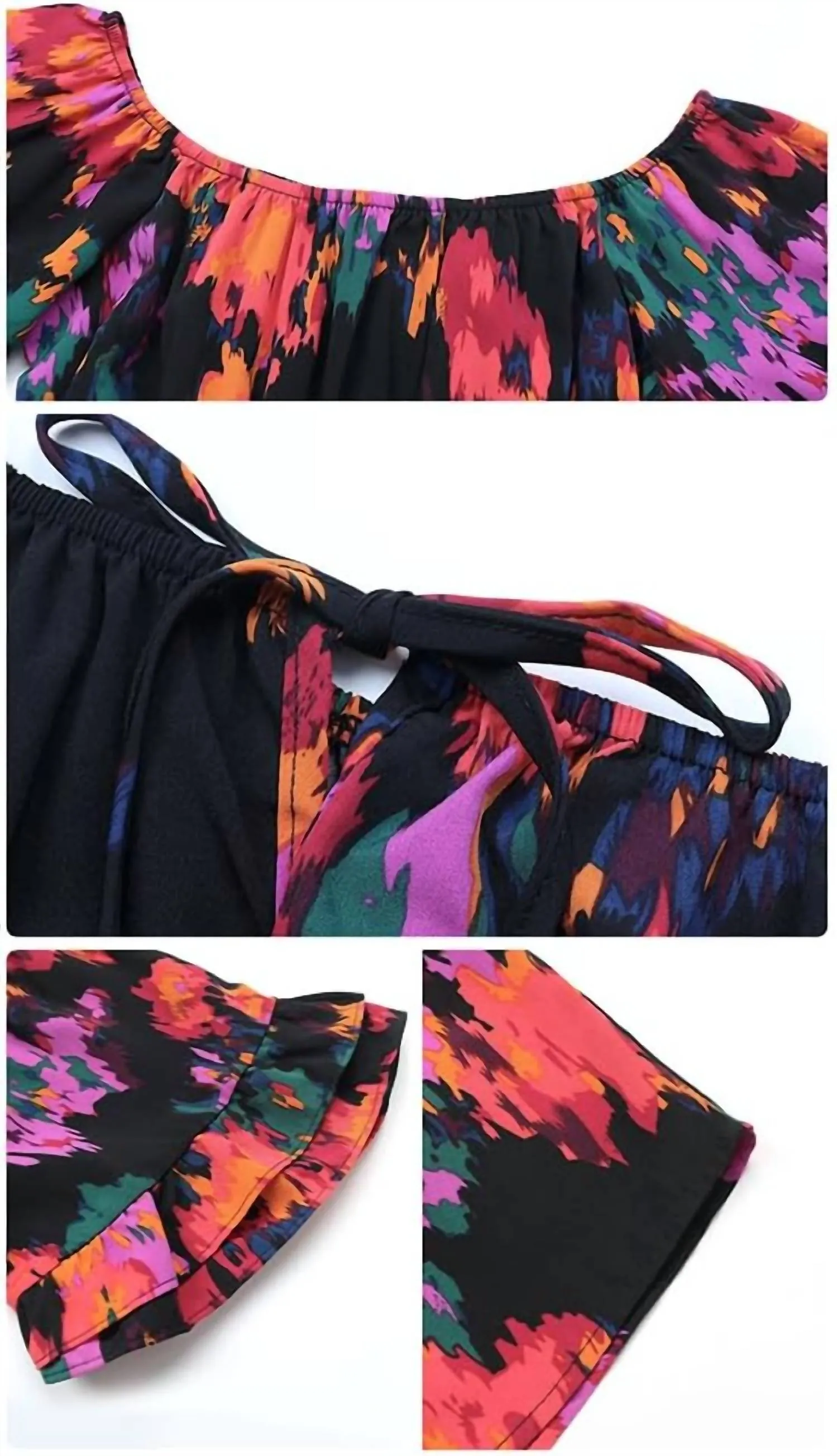 Off-Shoulder Printed Romper In Multi