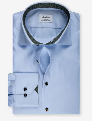 Paisley Contrast Twill Fitted Body Shirt Blue