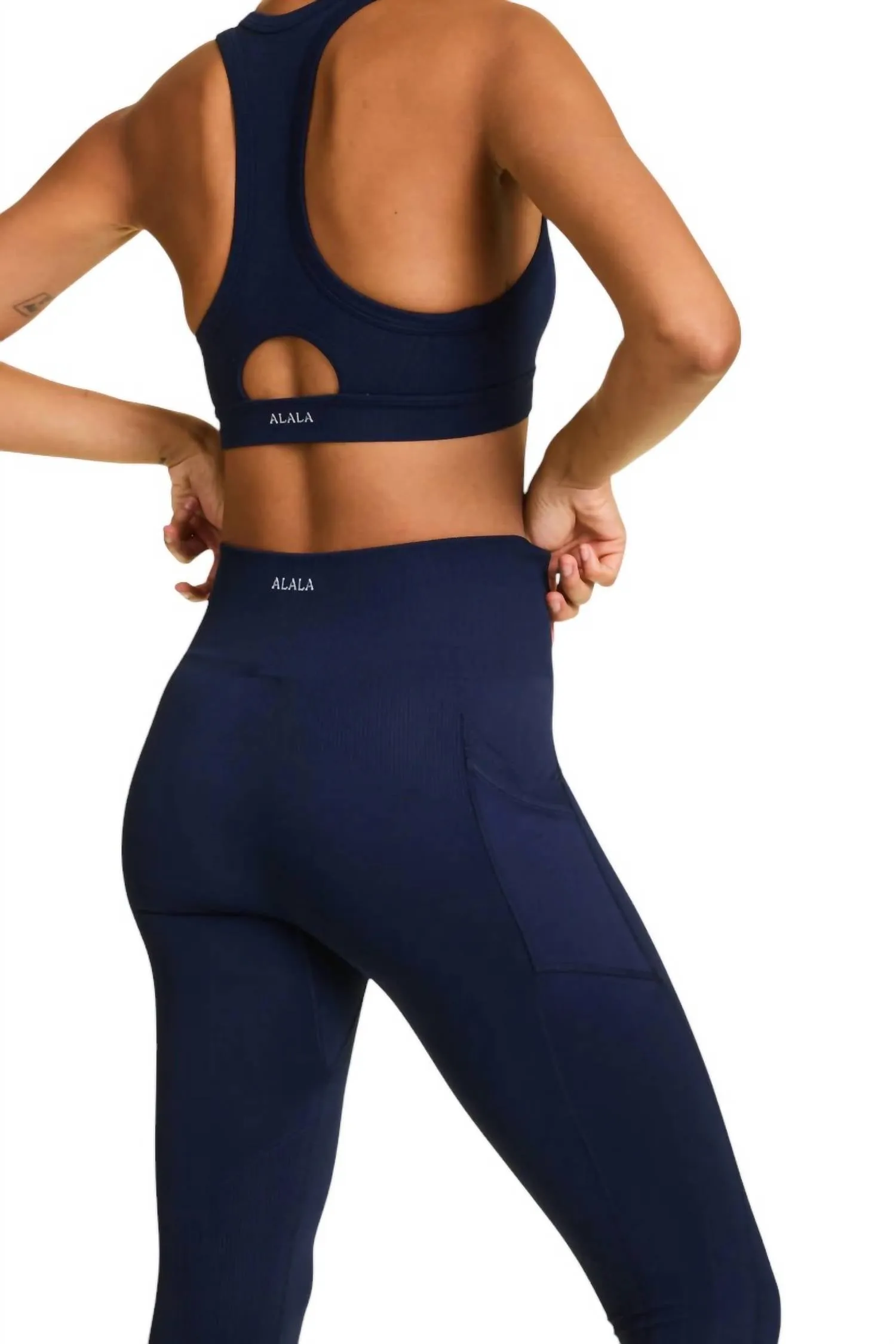 Pocket Barre Leggings In Navy