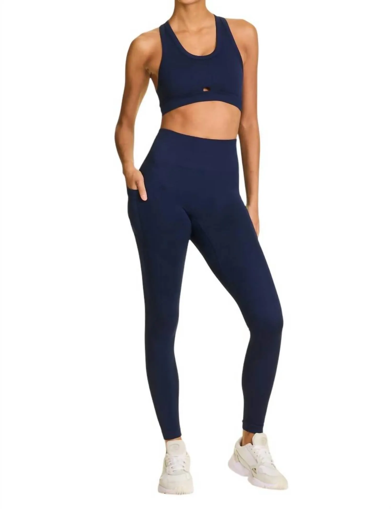 Pocket Barre Leggings In Navy