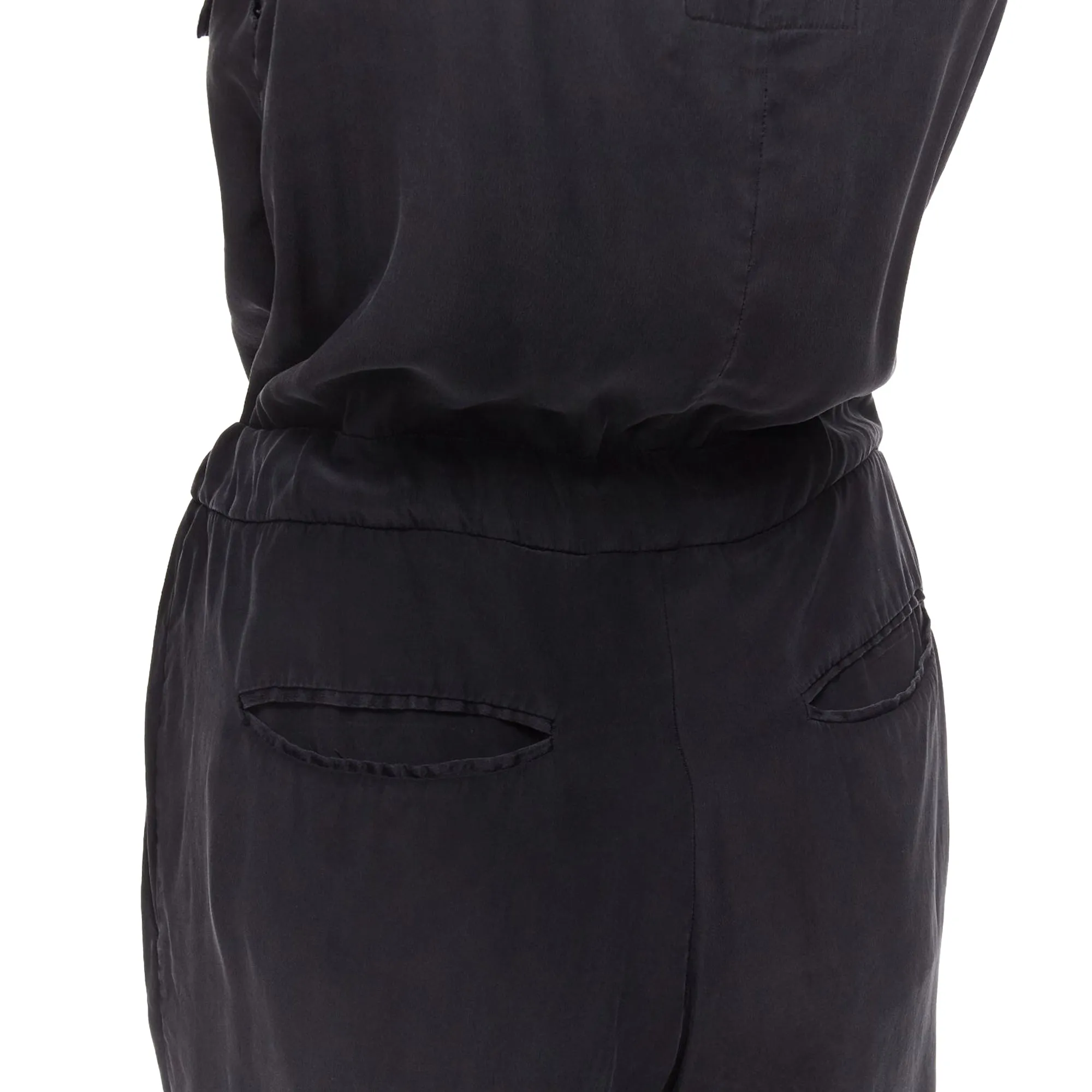 Rag & Bone silk charcoal belted jumpsuit