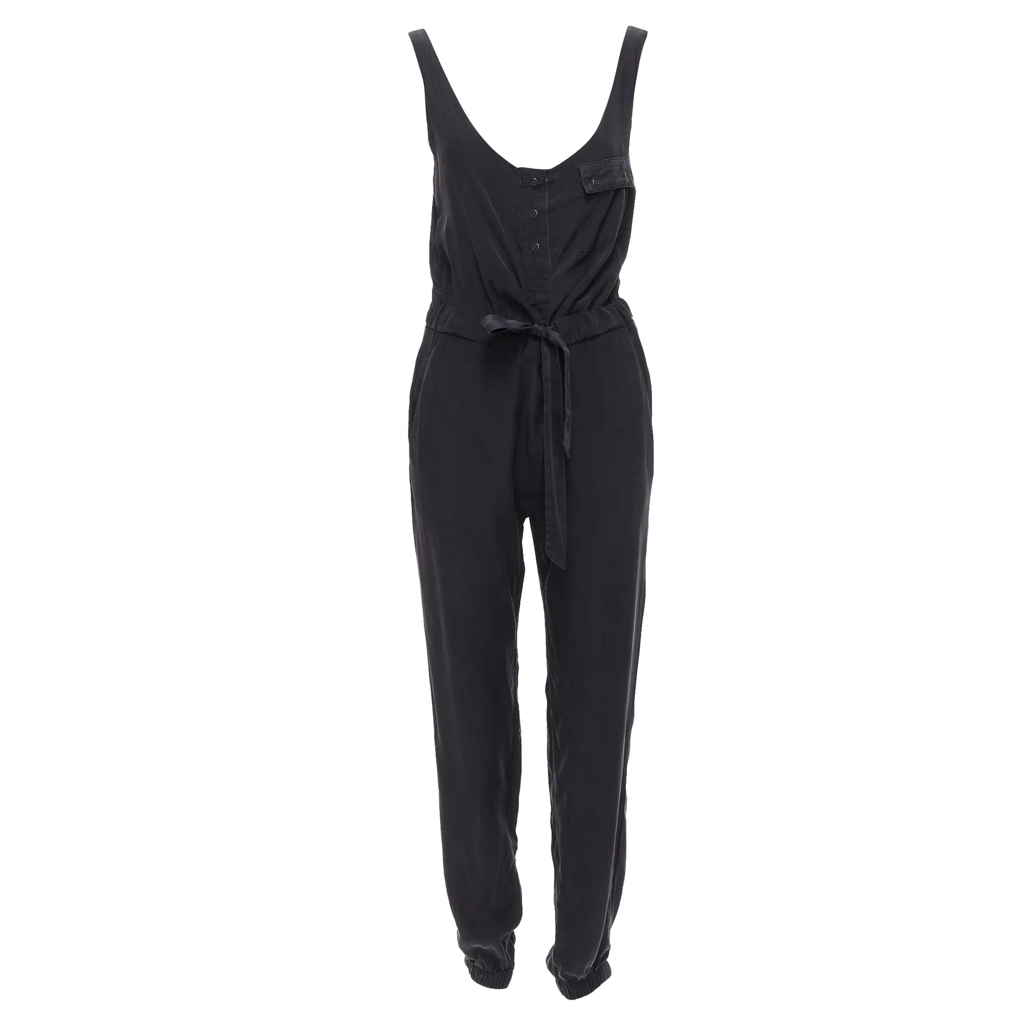 Rag & Bone silk charcoal belted jumpsuit