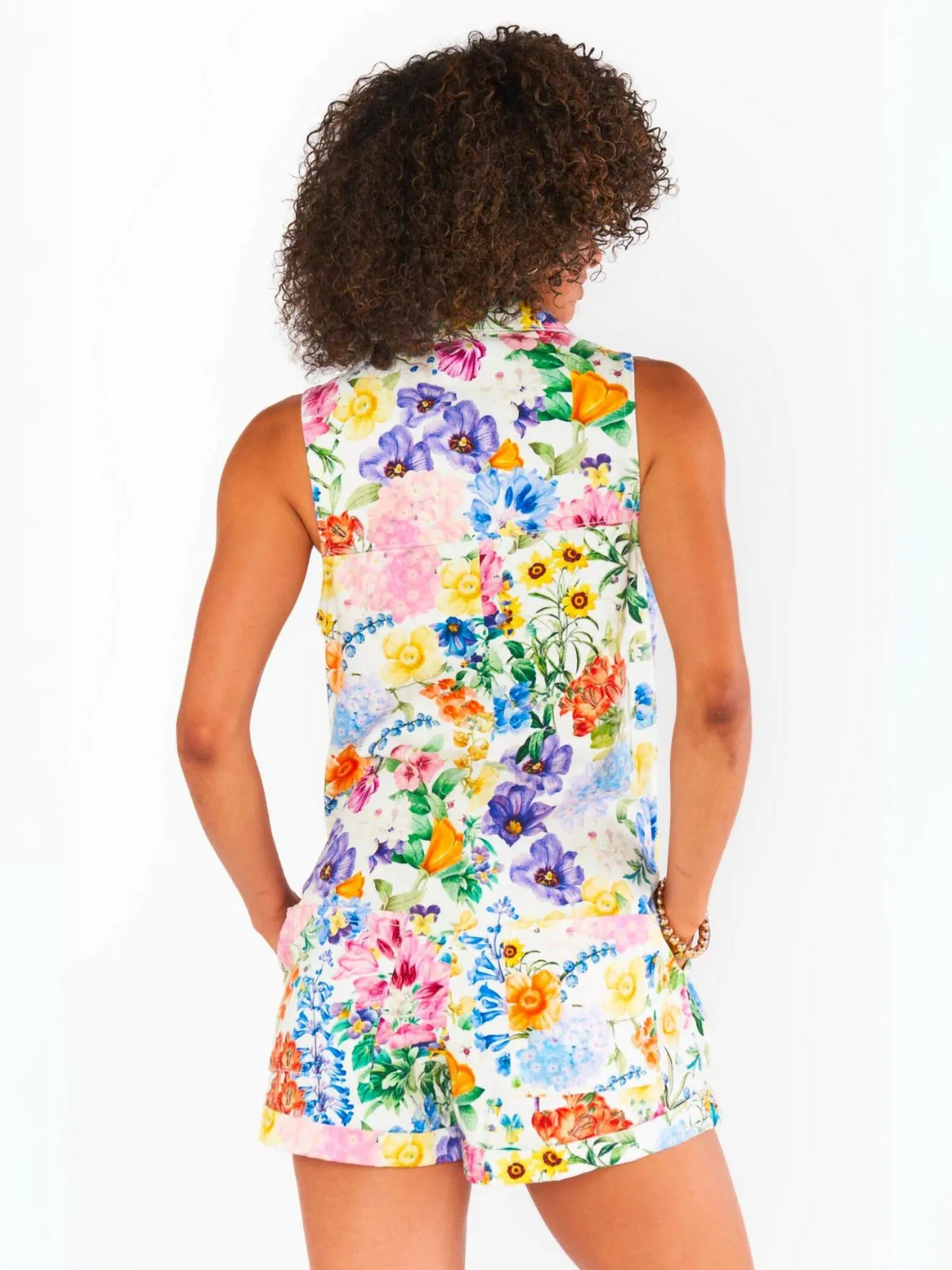 Reno Romper In Ivory Botanical Floral