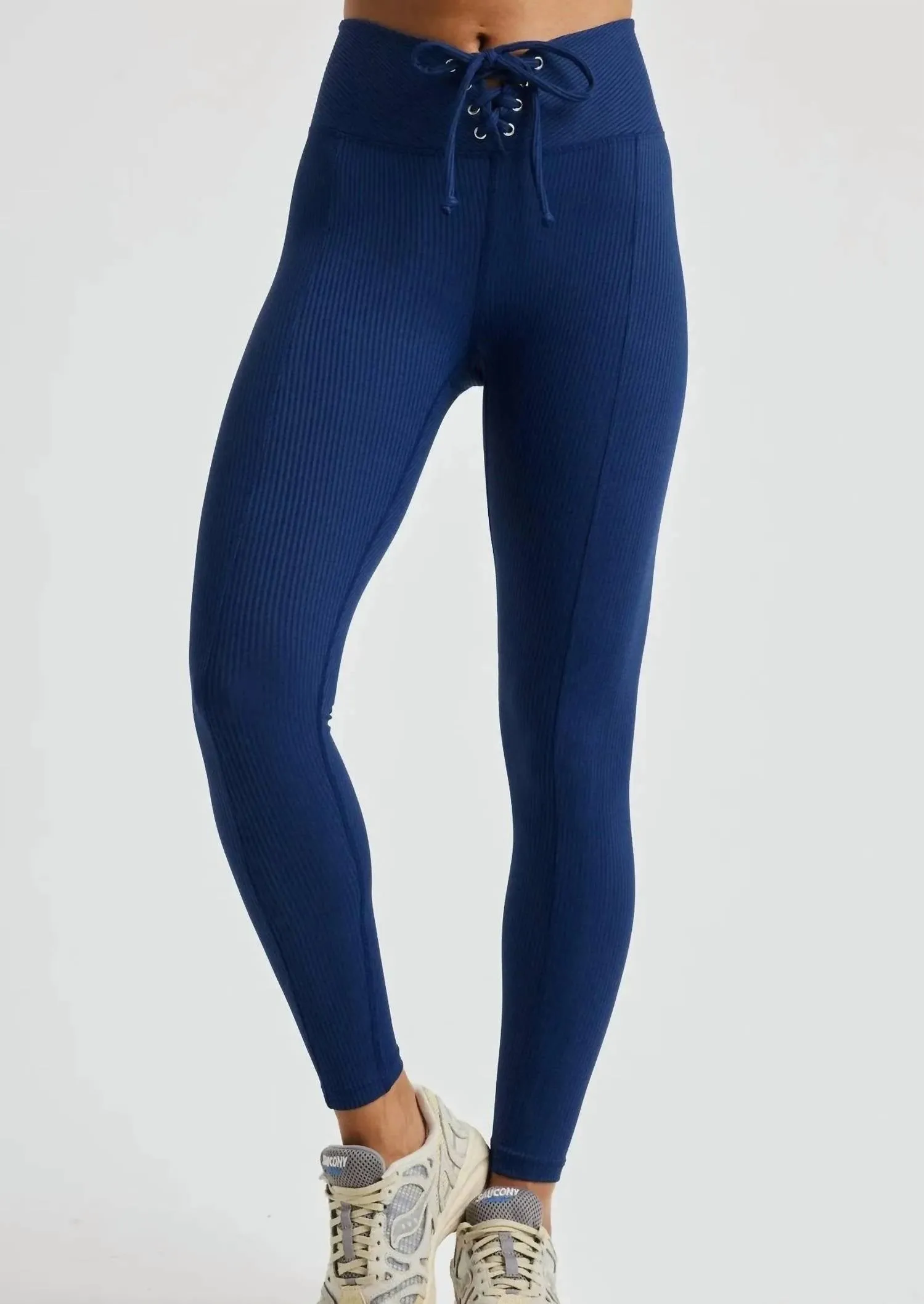 Ribbed Football Legging In Blue