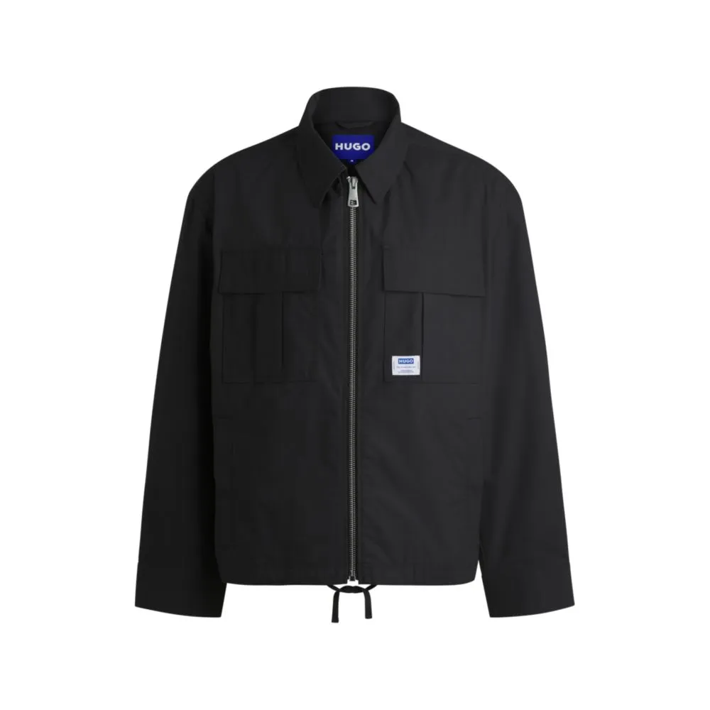Ripstop-cotton regular-fit jacket with logo label