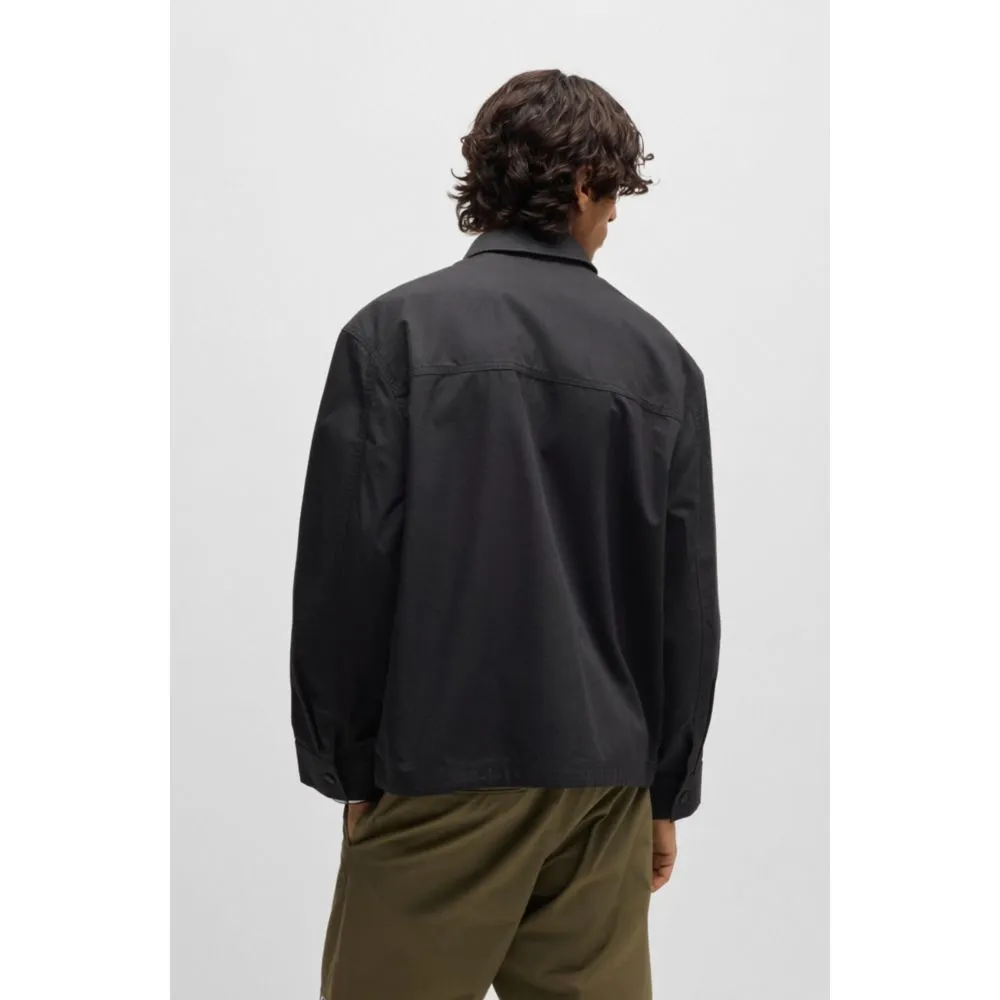 Ripstop-cotton regular-fit jacket with logo label