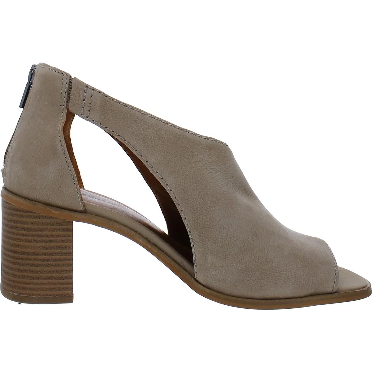 Saimy Womens Leather Open Toe Heels