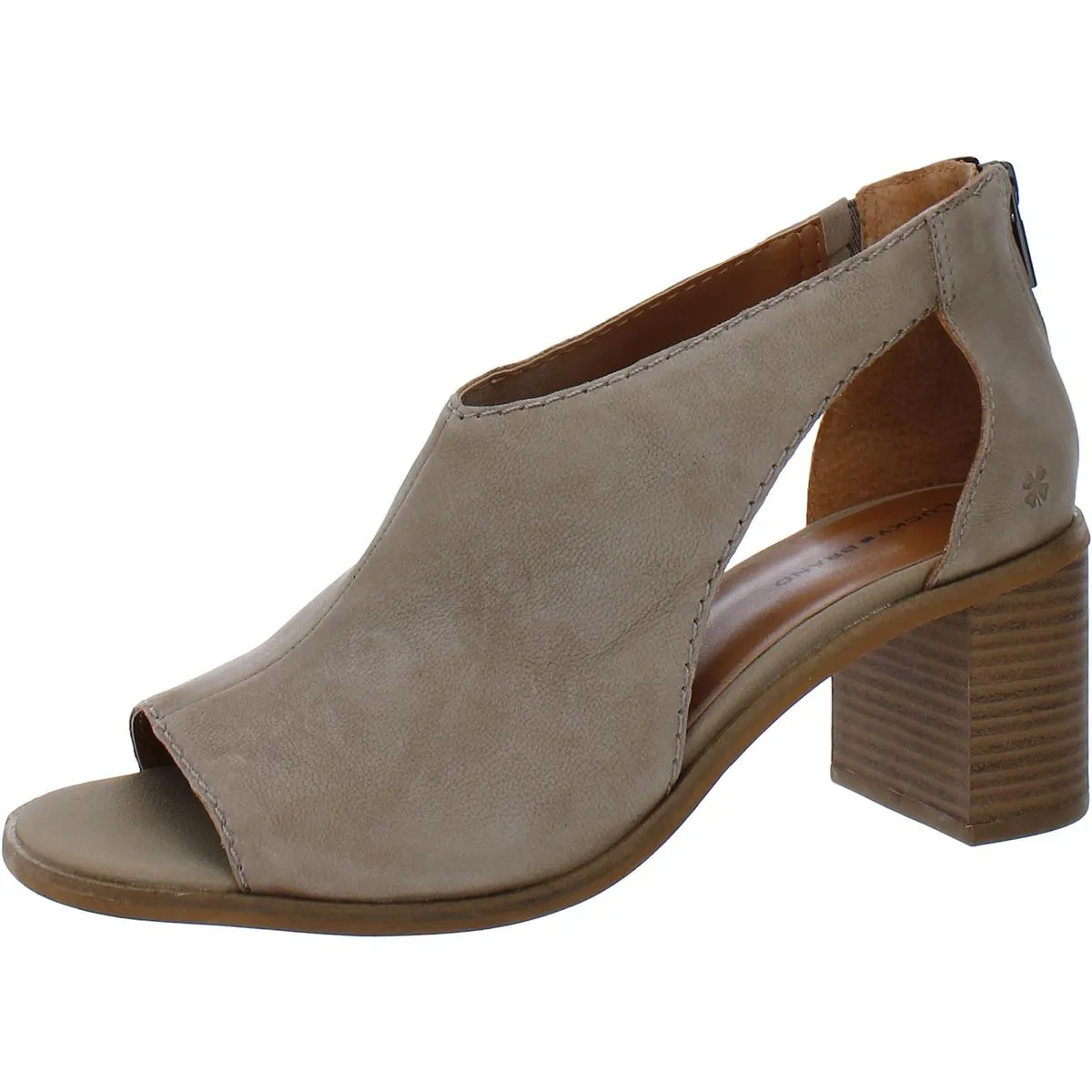 Saimy Womens Leather Open Toe Heels