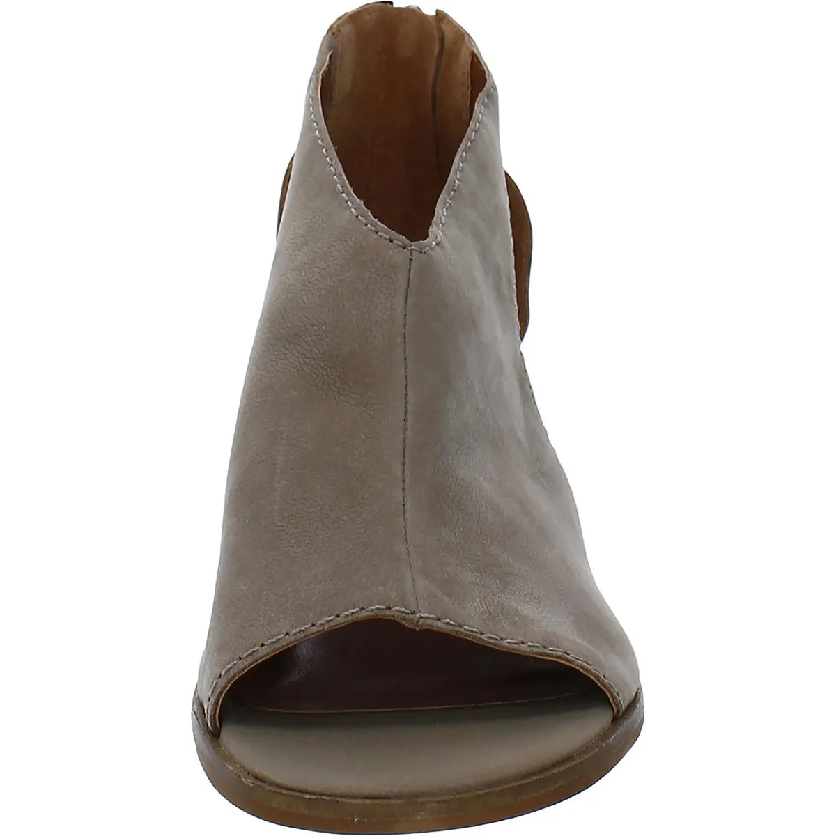 Saimy Womens Leather Open Toe Heels