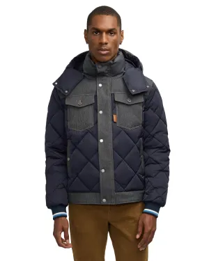 Scotch & Soda Men's Oren Hybrid Denim Puffer With Removable Hood