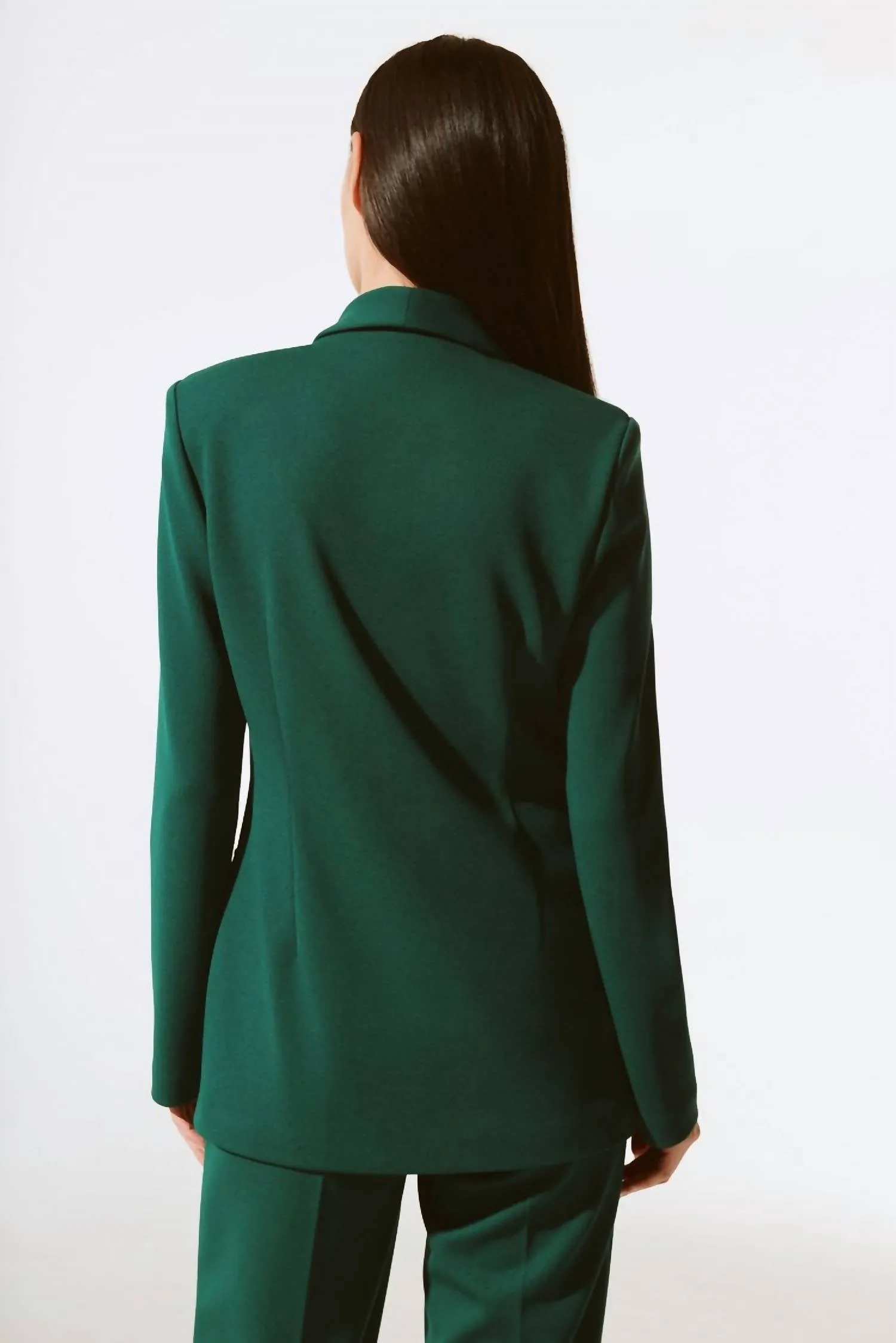 Scuba Crepe Blazer In Absolute Green