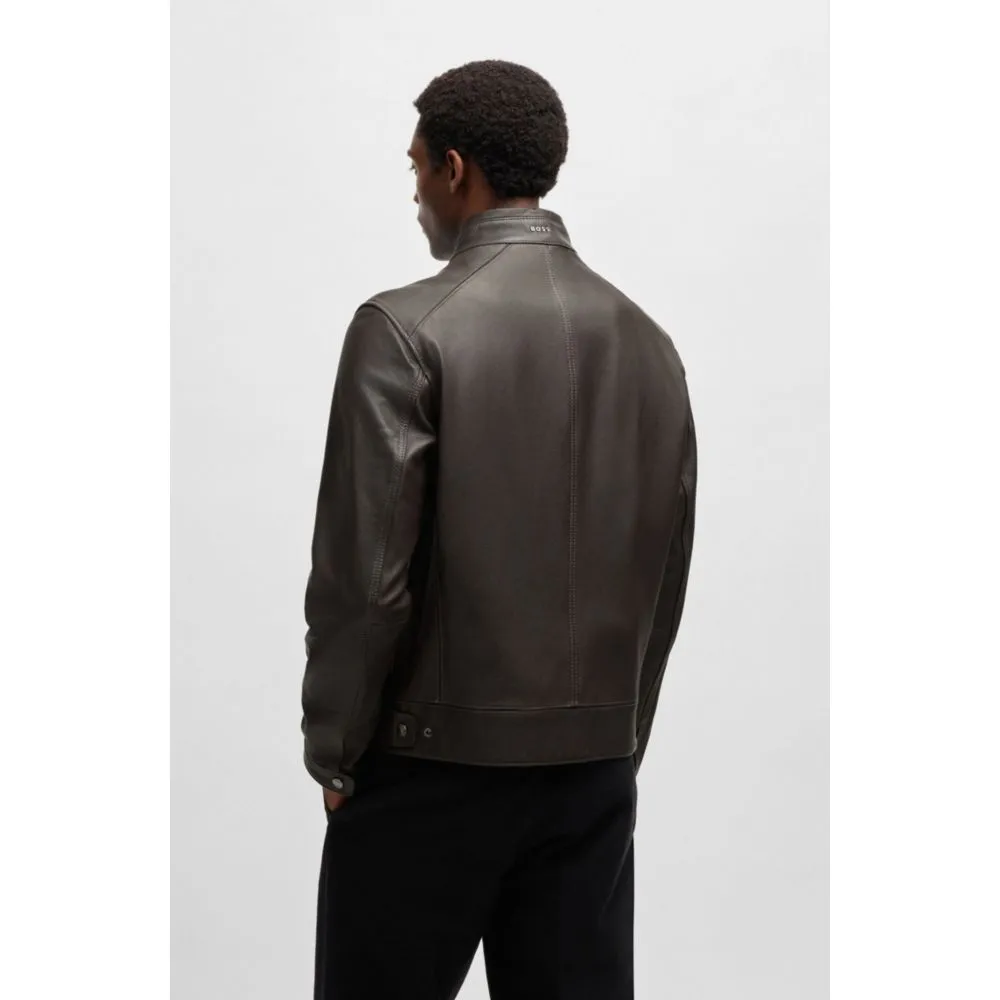 SELECTED BY SHOHEI OHTANI Regular-fit jacket in grained nappa leather