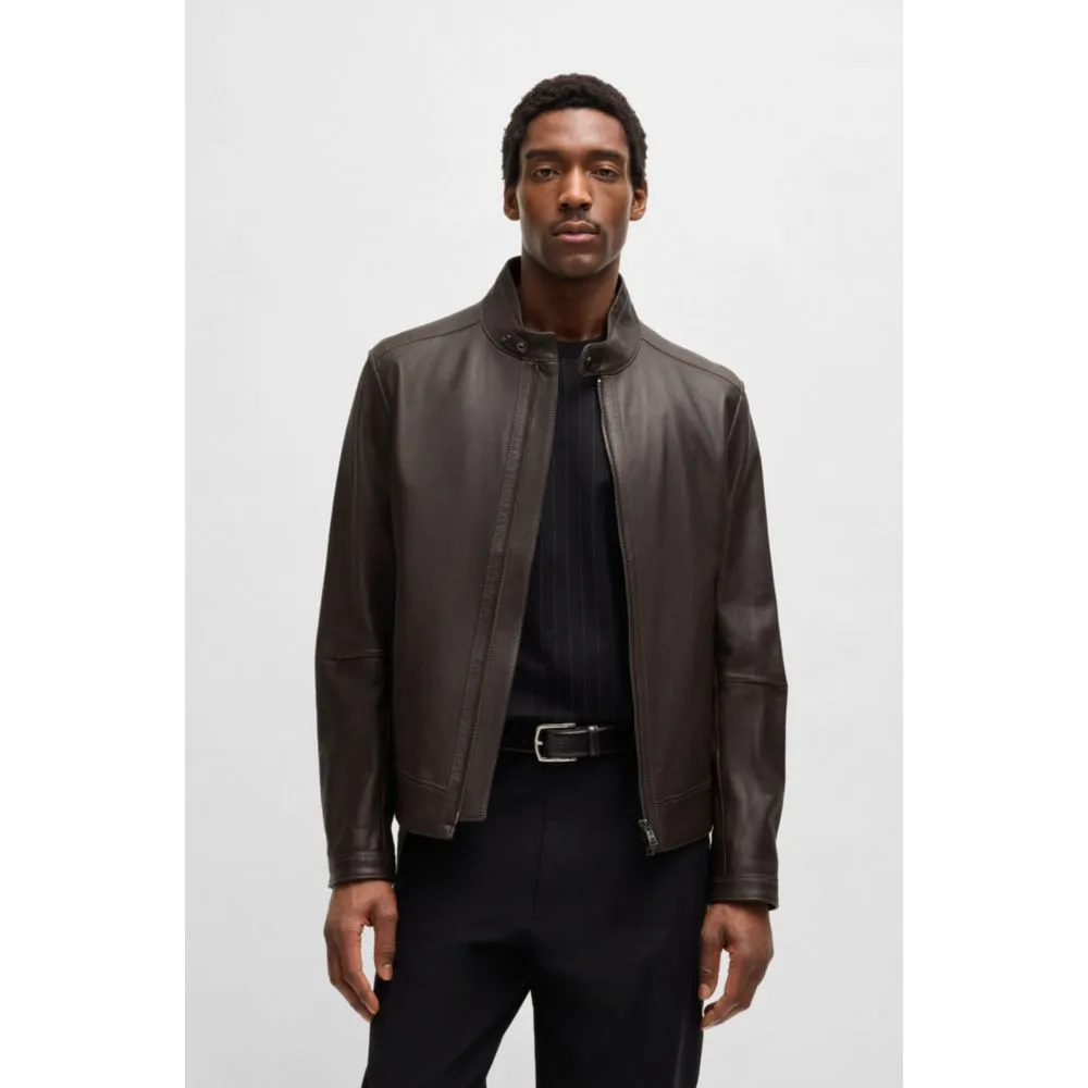SELECTED BY SHOHEI OHTANI Regular-fit jacket in grained nappa leather