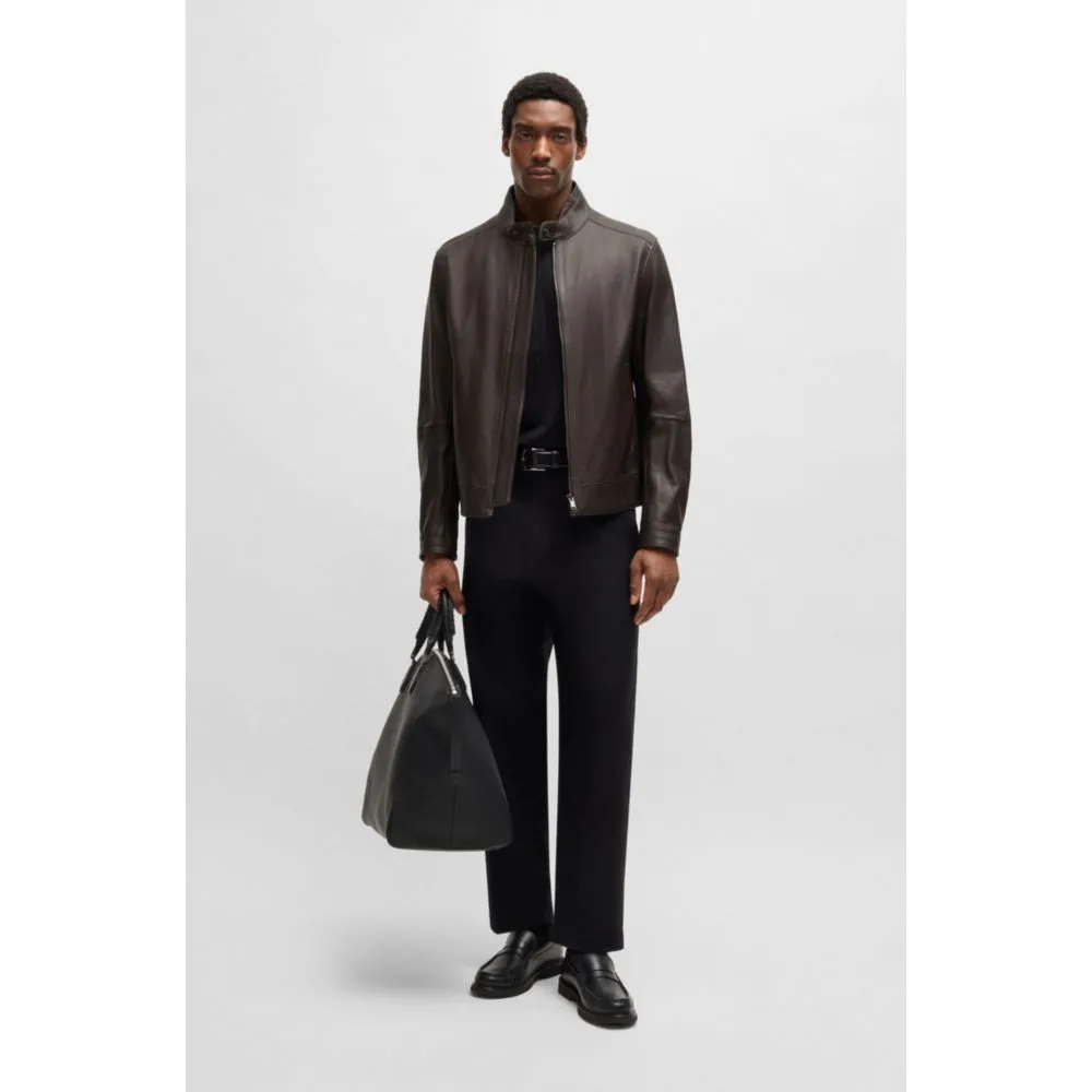 SELECTED BY SHOHEI OHTANI Regular-fit jacket in grained nappa leather