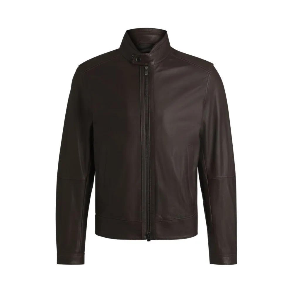 SELECTED BY SHOHEI OHTANI Regular-fit jacket in grained nappa leather