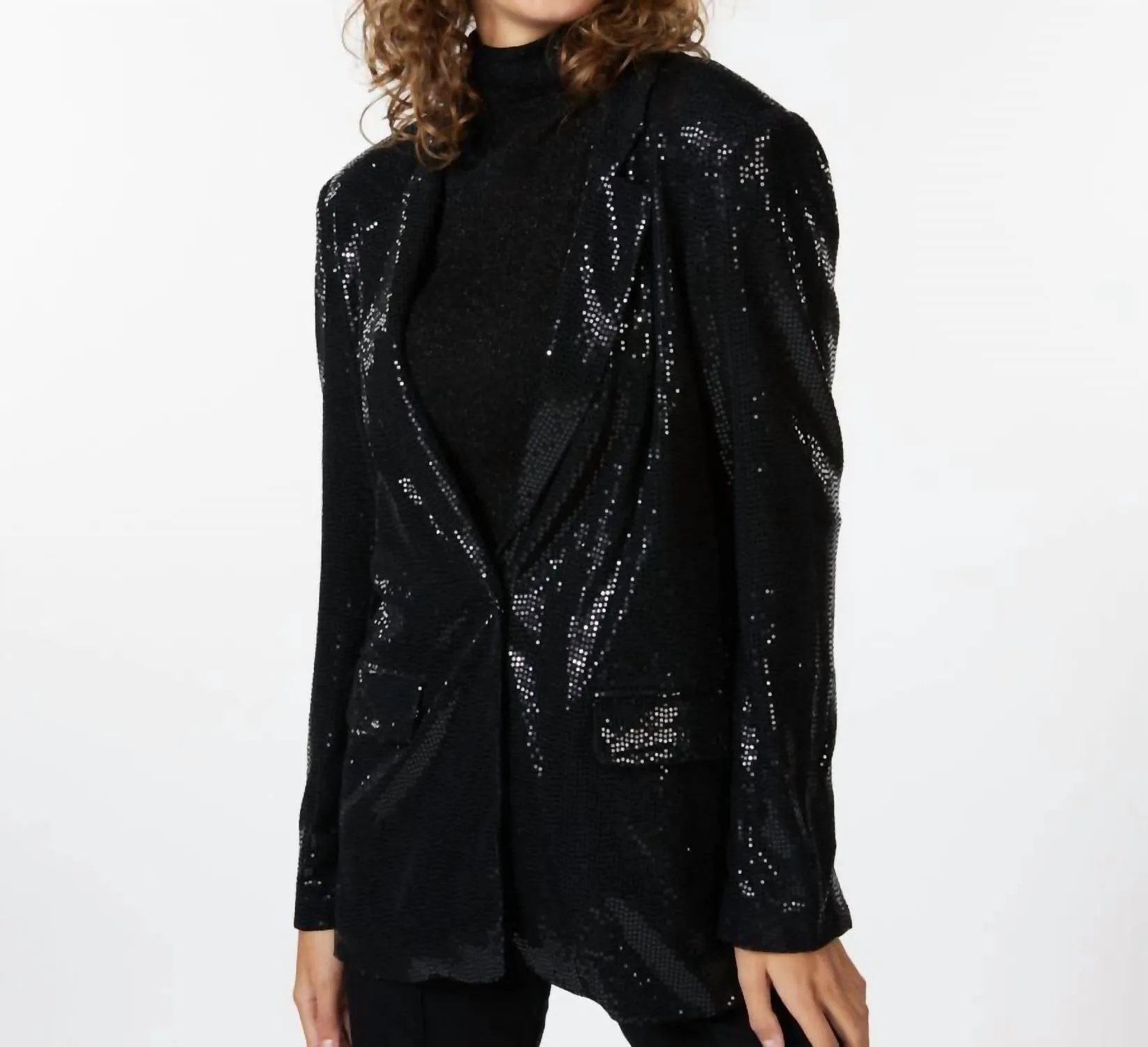 Sequin Blazer In Black