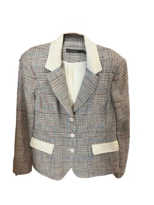 Single Breasted Jacket In Palace Blue Plaid