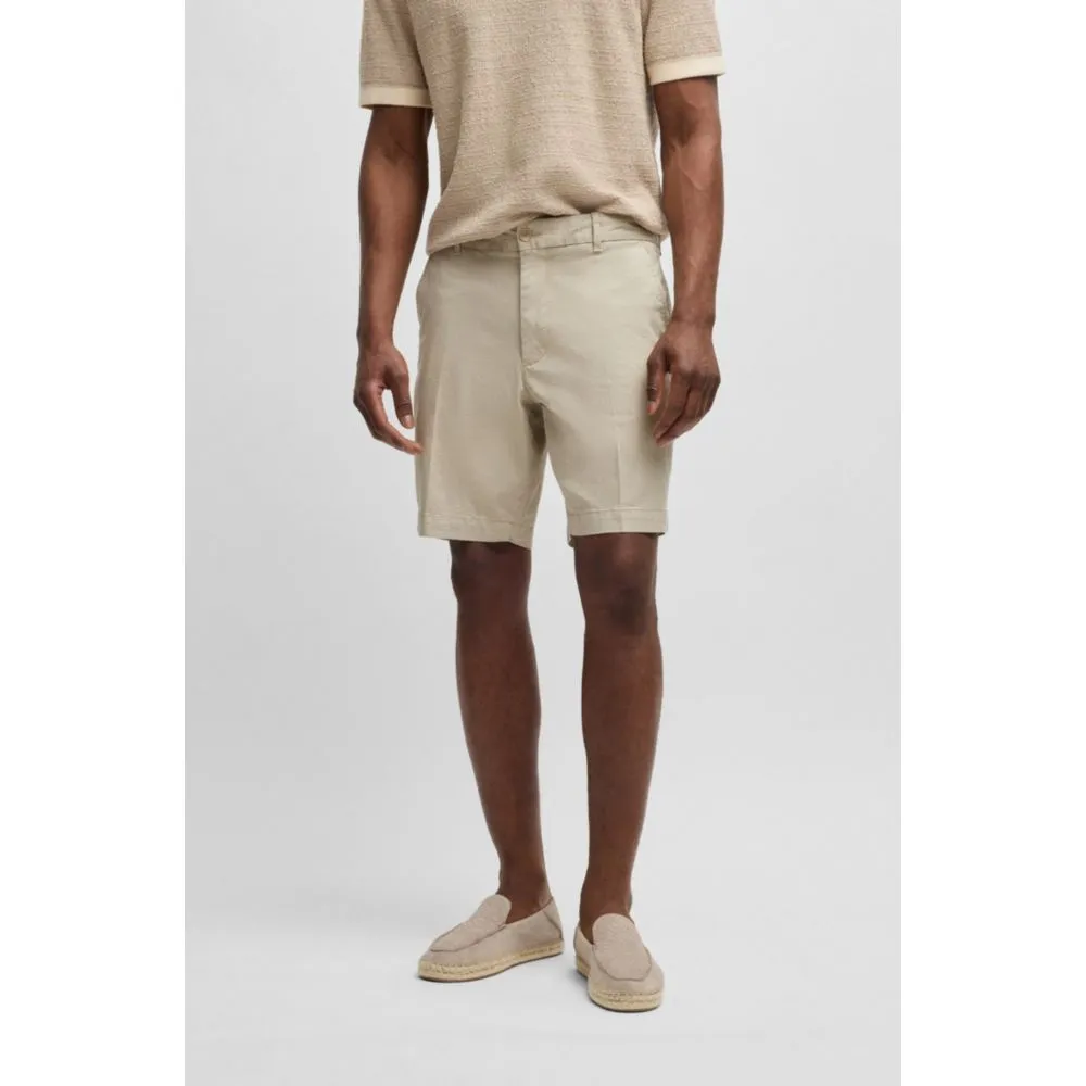 Slim-fit shorts in micro-patterned stretch cotton
