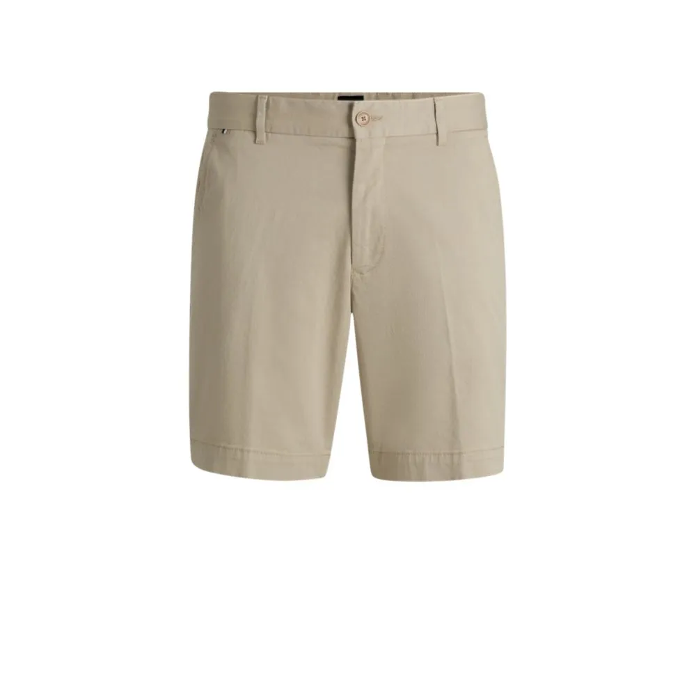 Slim-fit shorts in micro-patterned stretch cotton