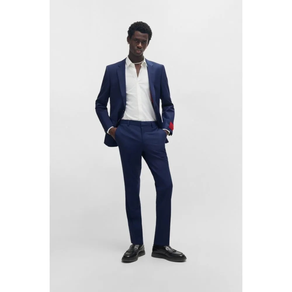Slim-fit trousers in performance-stretch wool