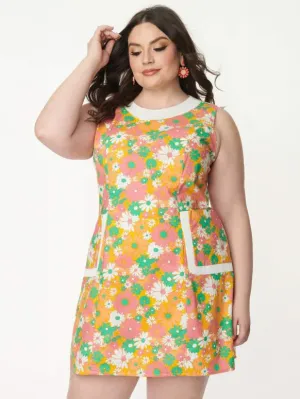 Smak Parlour Size 3X (18/20) Multicolor '60s Floral Dress