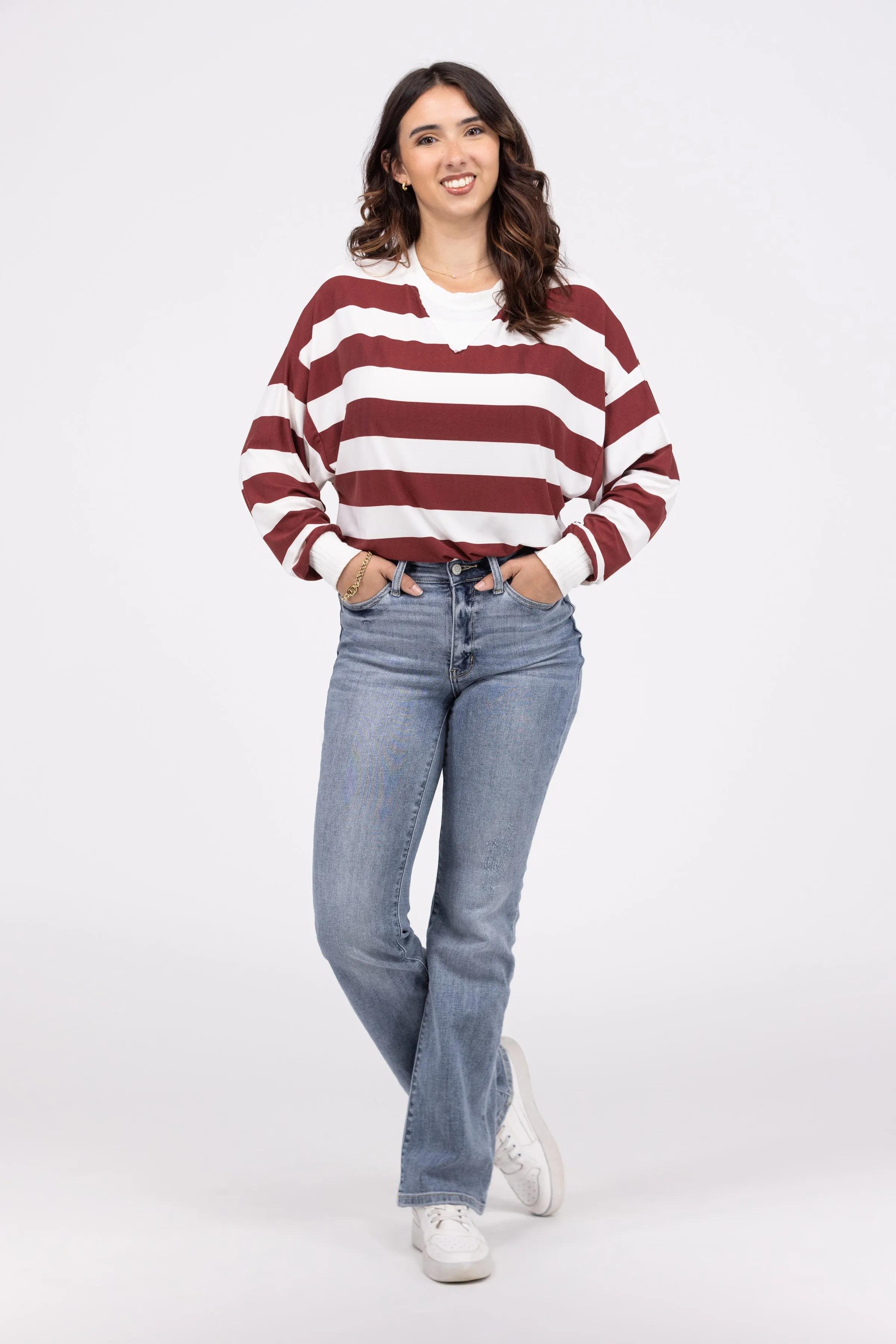 Stripes All Day Women's Soft Long Sleeve Sweater * Final Sale*