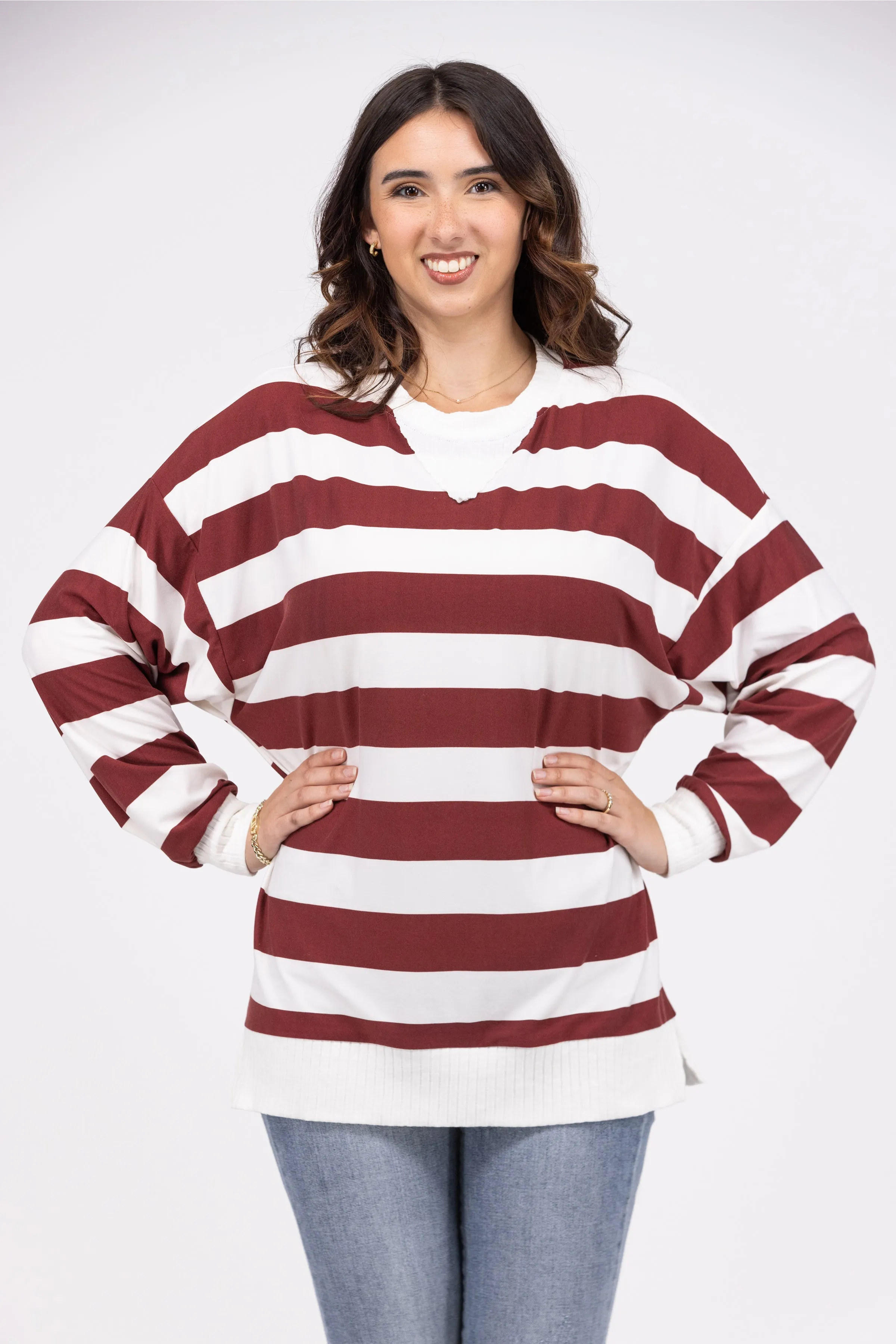 Stripes All Day Women's Soft Long Sleeve Sweater * Final Sale*