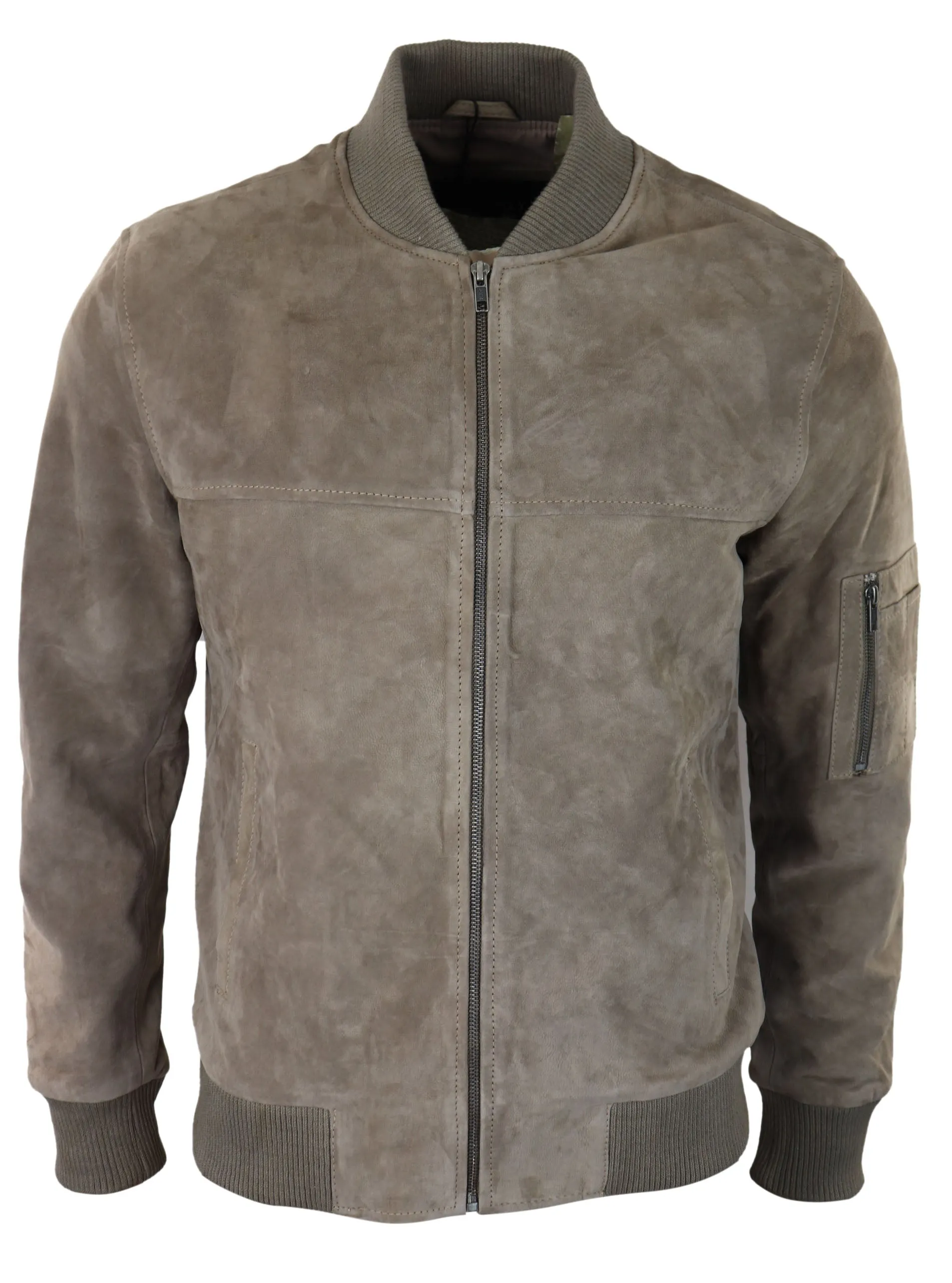 Suede Bomber Jacket Leather Varsity Casual